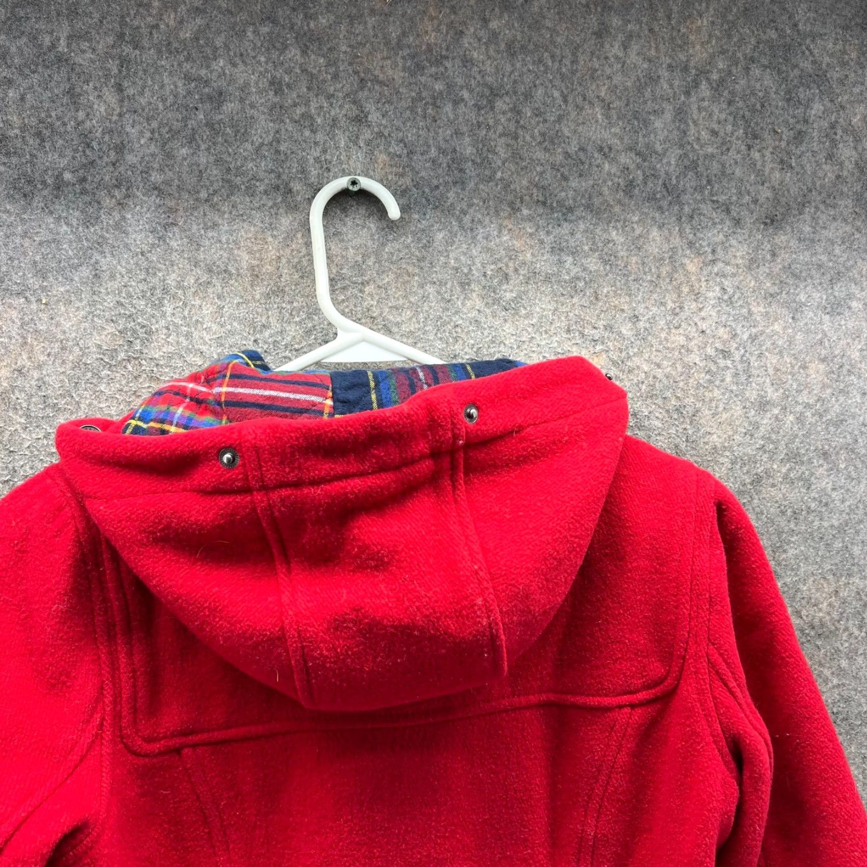 Abercrombie & Fitch Abercrombie & Fitch Duffle Coat Women Medium Red Wool Toggle Hooded Fleece Size M / US 6-8 / IT 42-44 - 6 Thumbnail