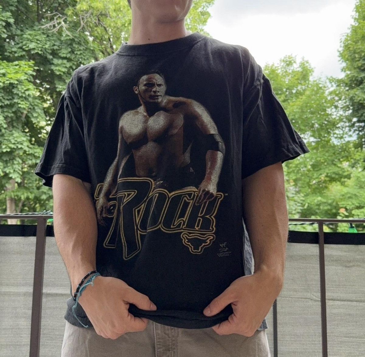 Vintage Vintage WWF the rock T-shirt dated 1998 Size US M / EU 48-50 / 2 - 1 Thumbnail