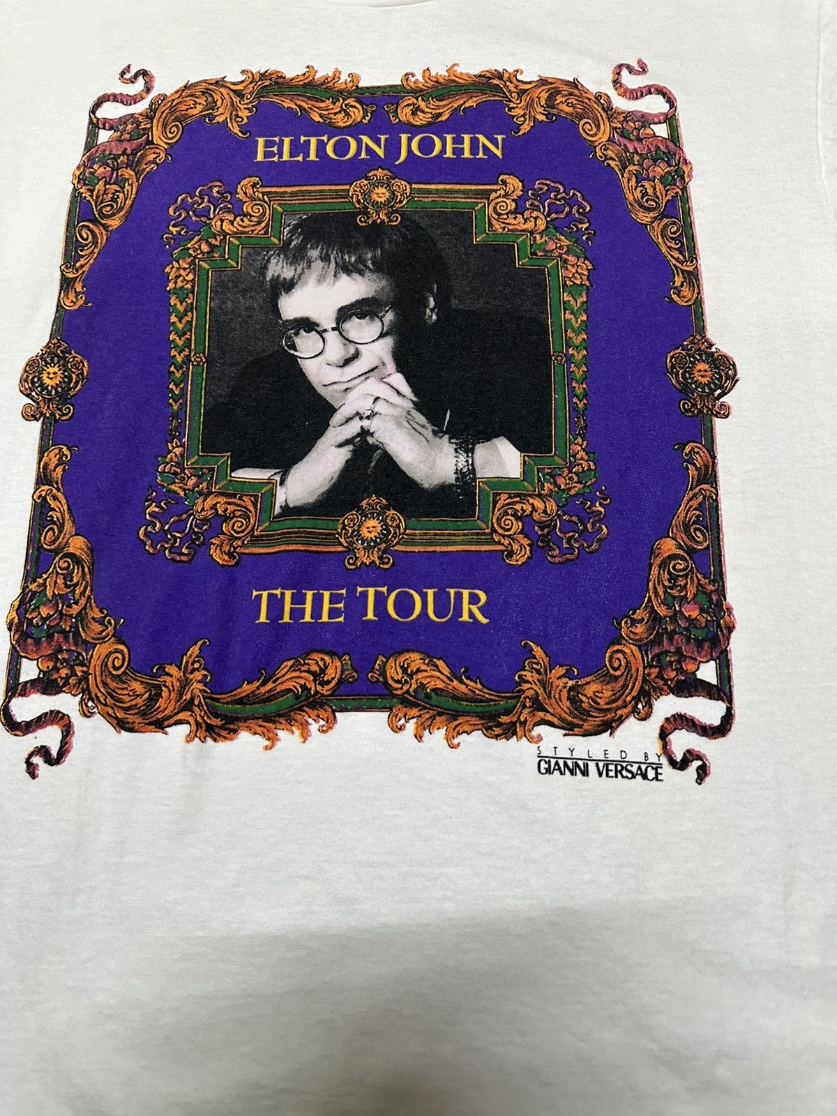 Band Tees Vintage 90s Elton John Gianni versace world tour Size US L / EU 52-54 / 3 - 8 Thumbnail