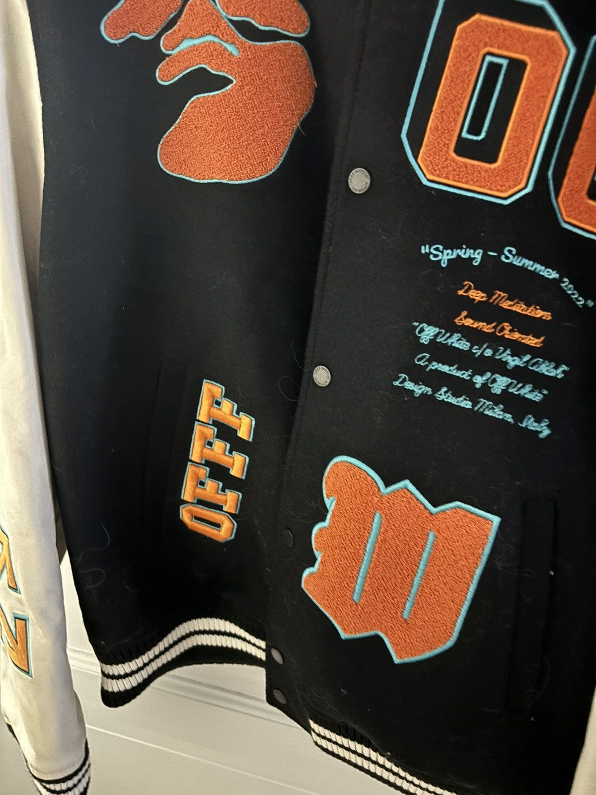 Off-White off white varsity jacket Size US L / EU 52-54 / 3 - 7 Thumbnail