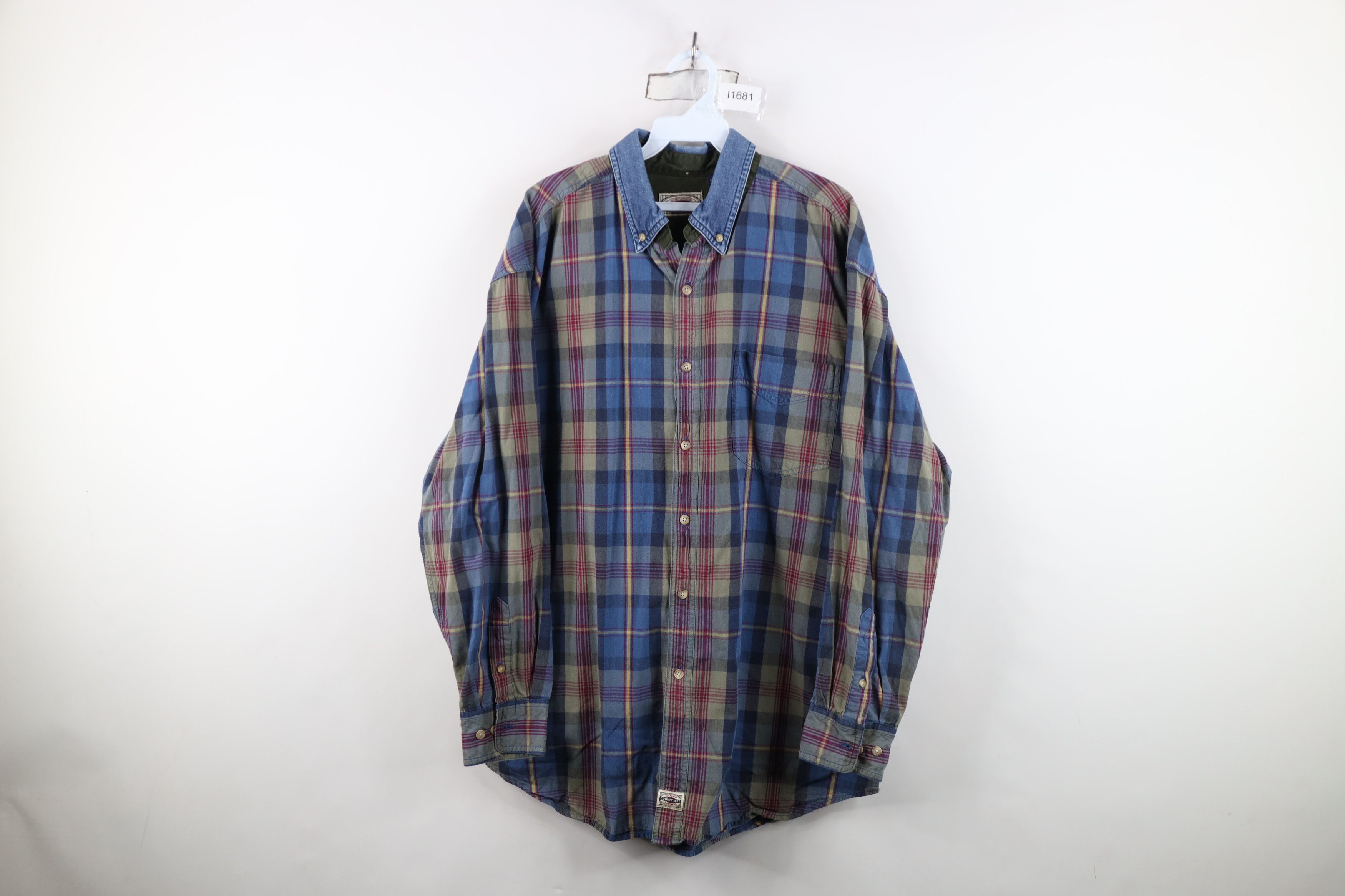 Vintage Vintage 90s Streetwear Collar Collared Button Down Shirt Size US L / EU 52-54 / 3 - 1 Thumbnail