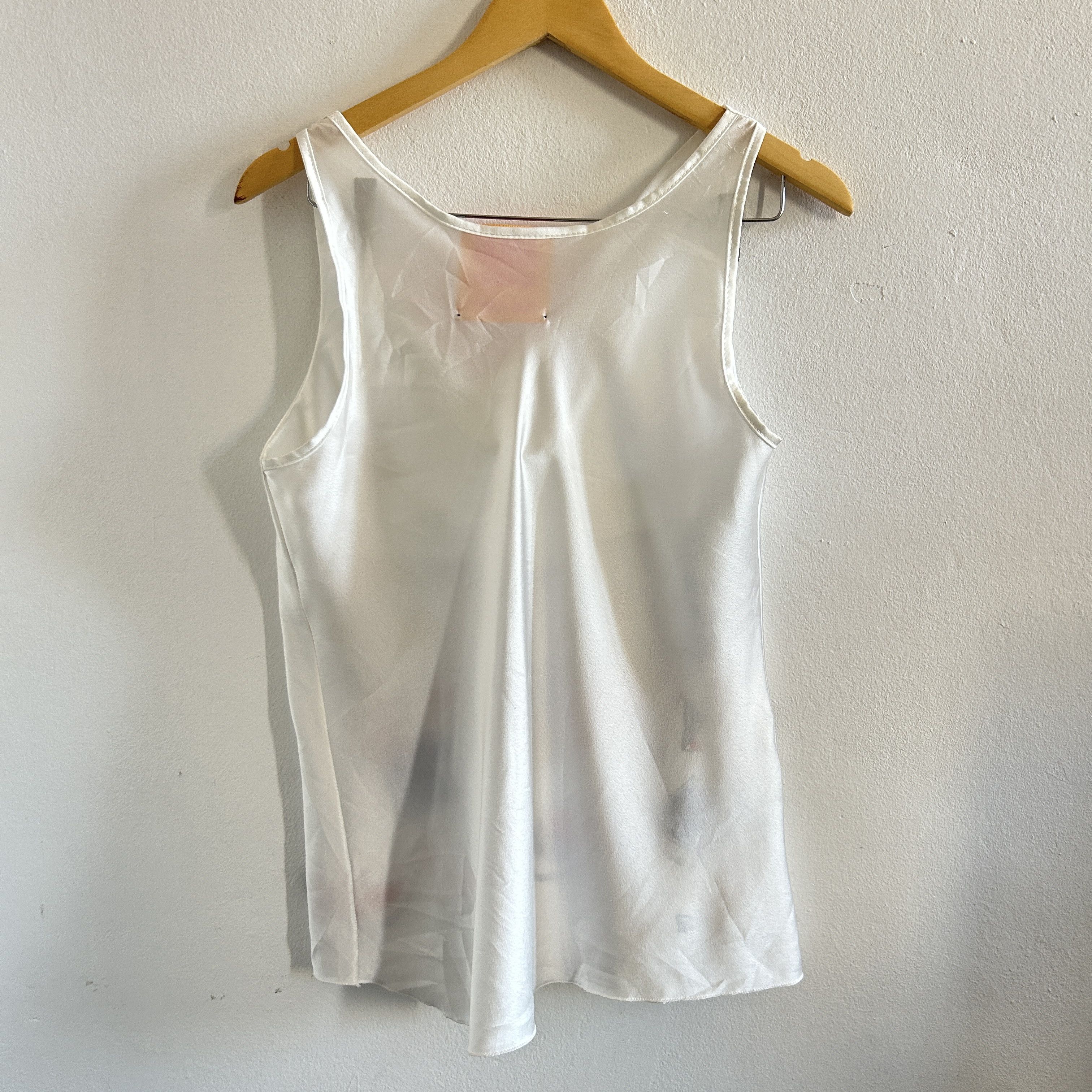 Custommade Hand Painted Picnic Satin Wearable Art Tank Top Size M / US 6-8 / IT 42-44 - 10 Thumbnail
