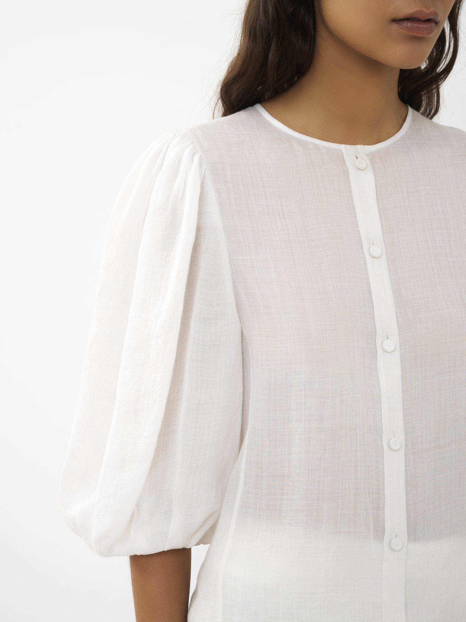 Chloe oc11z0525 Collarless Blouse in White Size S / US 4 / IT 40 - 6 Thumbnail