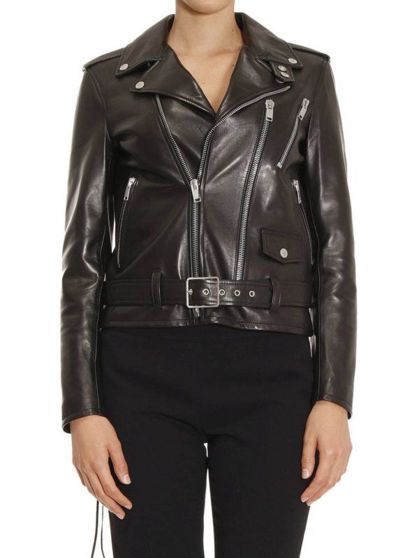 Saint Laurent Paris o1tp1o0125 Signature Motorcycle Jacket in Black Size XS / US 0-2 / IT 36-38 - 2 Thumbnail