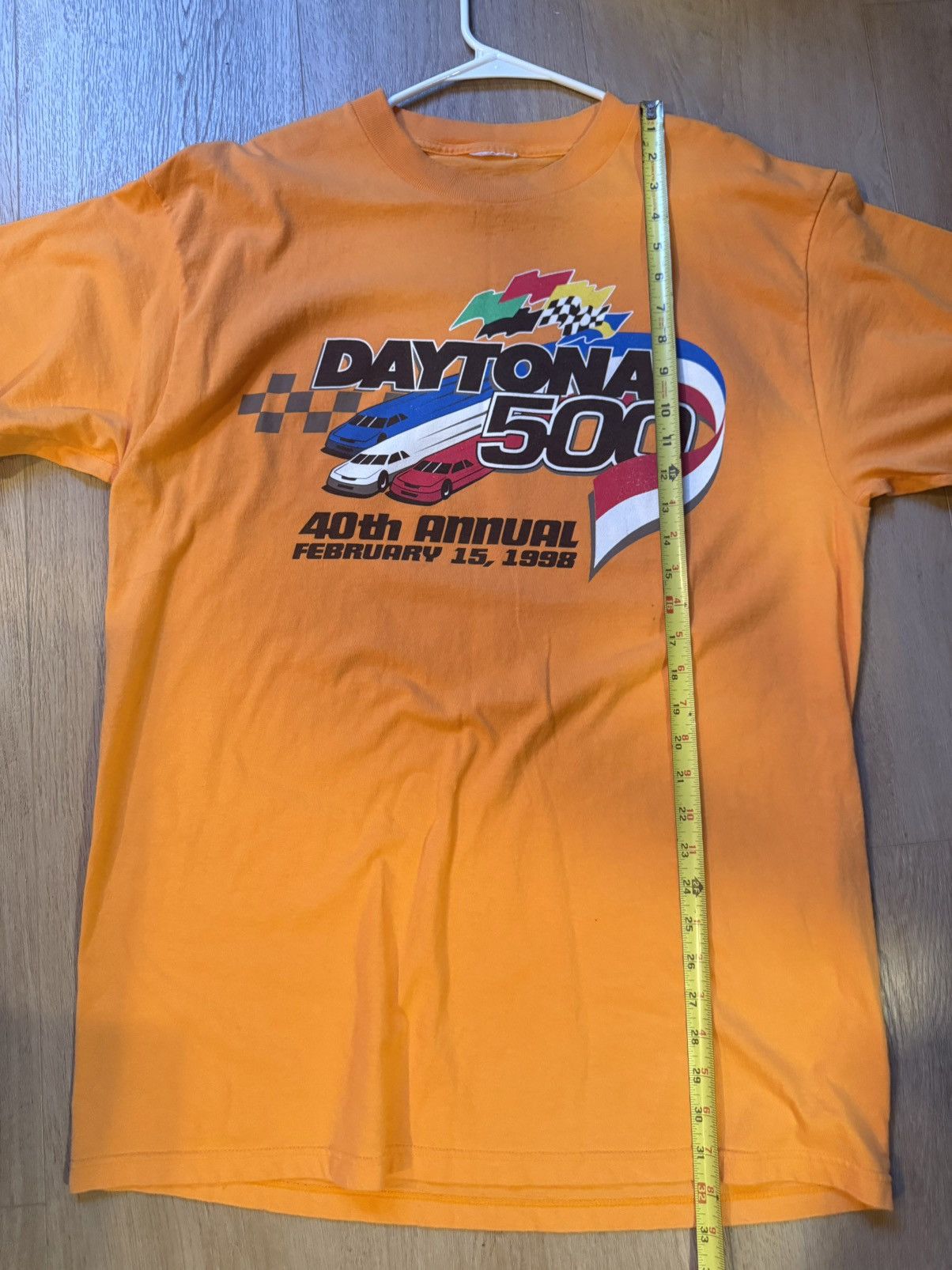 NASCAR 1998 Vintage Orange Daytona 500 Anniversary NASCAR tee Size US XL / EU 56 / 4 - 5 Thumbnail