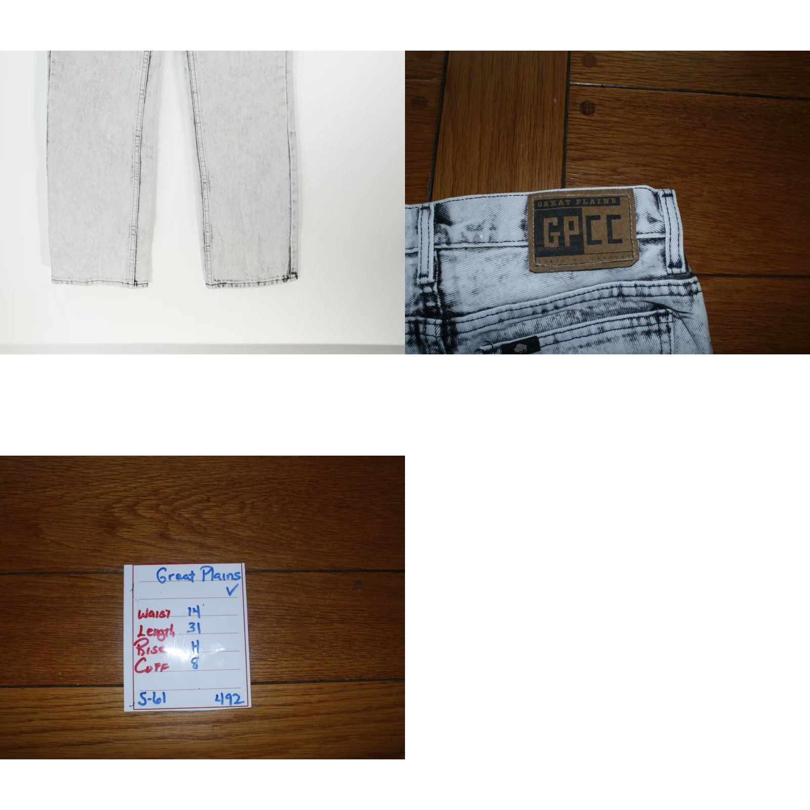 Greats VINTAGE Great Plains Jeans Women 14 Gray Denim 28x31 High Rise Straight 5-Pocket 1980s Womens Size 28" / US 6 / IT 42 - 8 Thumbnail