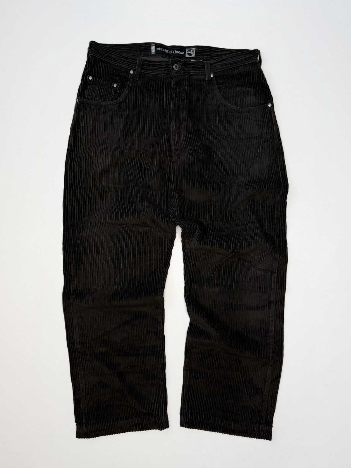 Levi's Vintage 90’s Levis Silvertab Straight Loose Black Corduroy Size US 34 / EU 50 - 1 Thumbnail