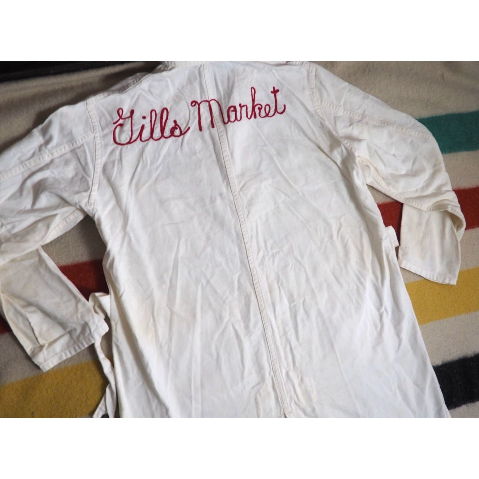 Vintage VTG Standard Seattle White Canvas Chore Coat L Mens Seminar Snaps Chainstitch Jacket Size US L / EU 52-54 / 3 - 6 Thumbnail