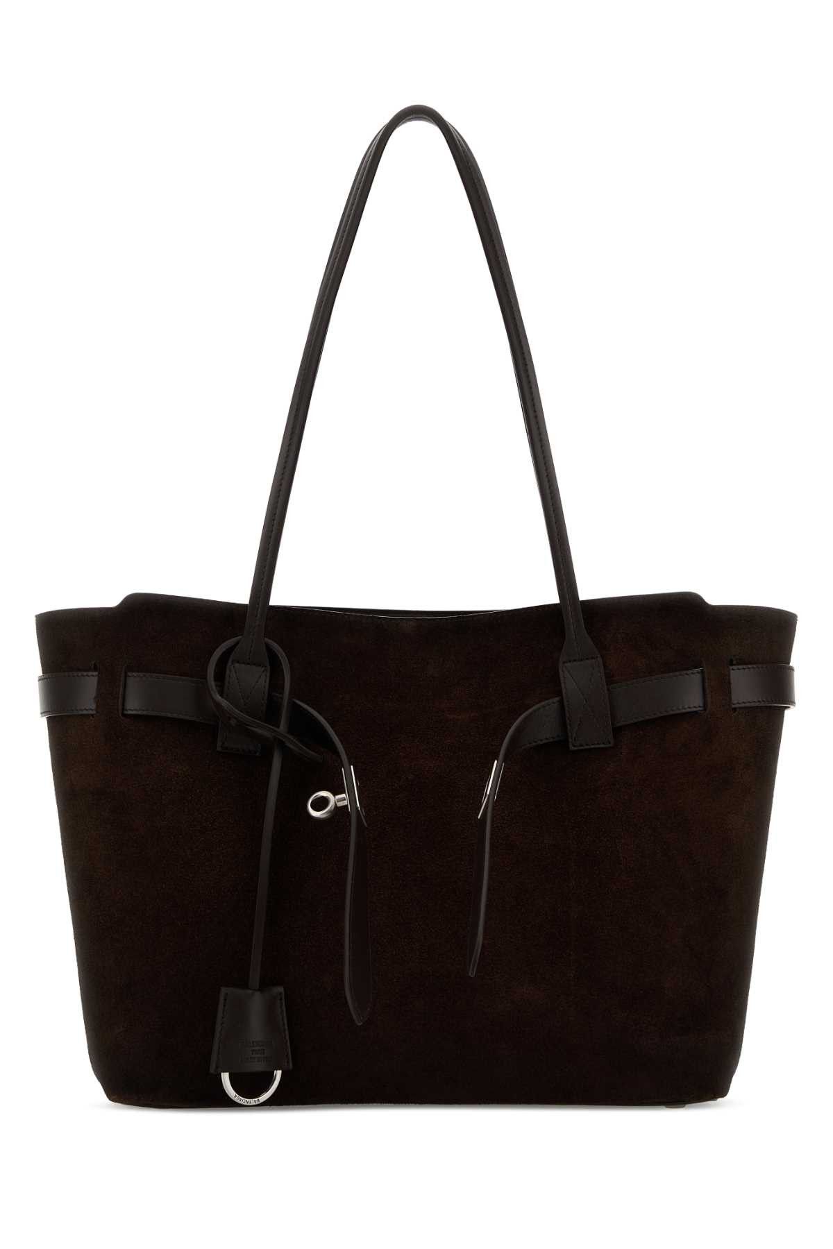 Balenciaga Dark Brown Suede Medium Bel Air Shopping Bag Size ONE SIZE - 1 Thumbnail
