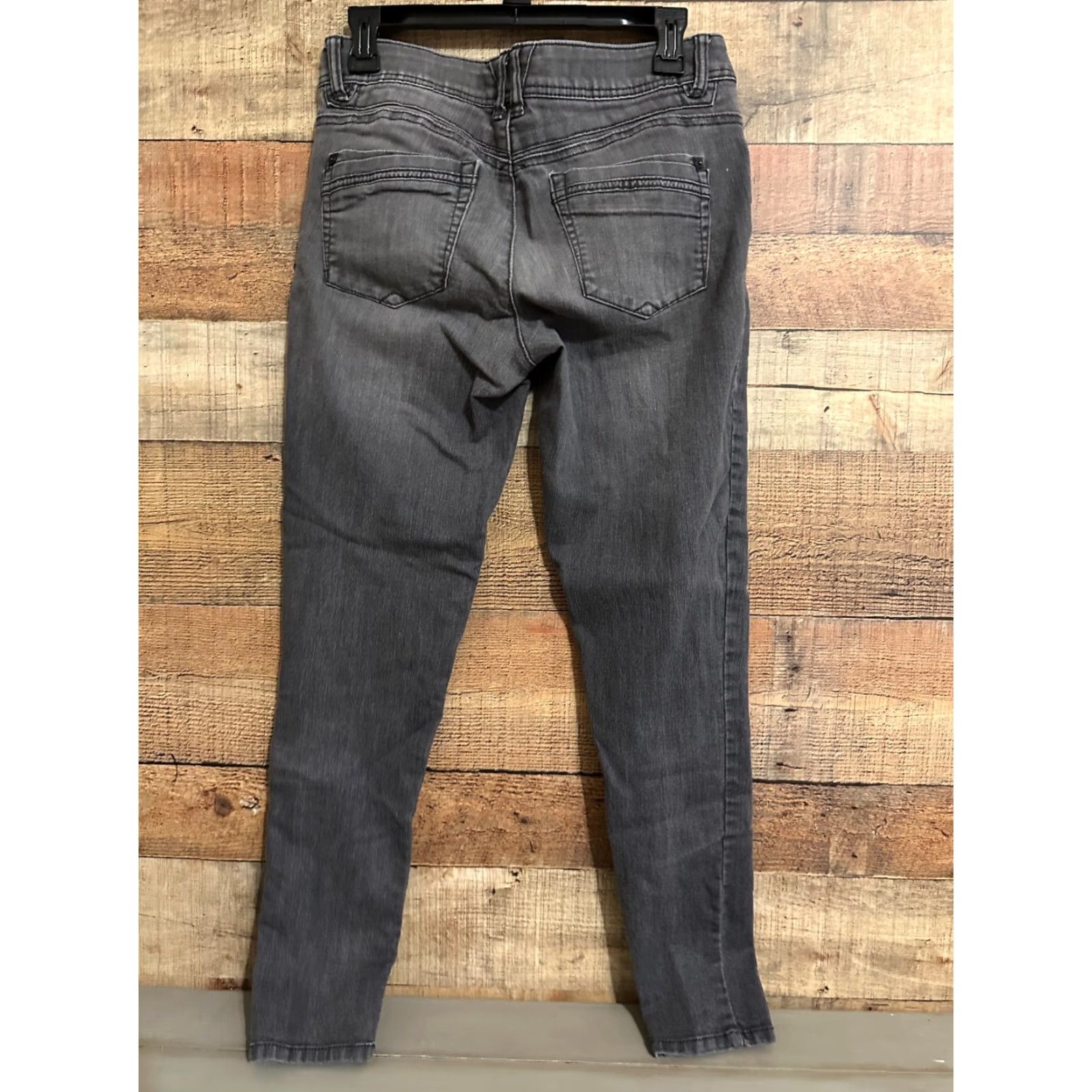 Vintage DEMOCRACY AB-Technology Jeans Size 6 Skinny-Faded Black Wash Women Jeans Skinny 5-Pocket Design Black Denim Satin/Stretch? Size 28" / US 6 / IT 42 - 2 Thumbnail