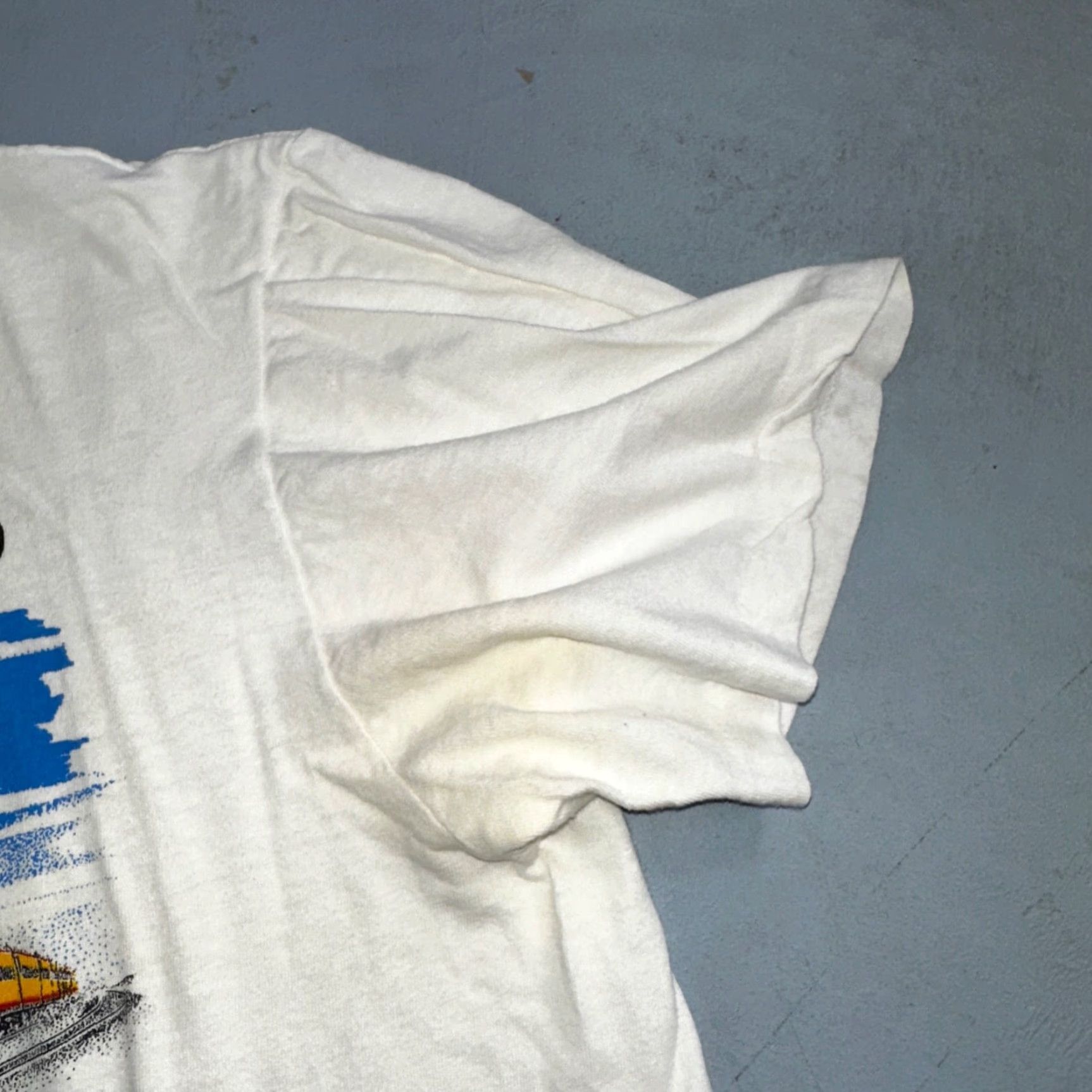 Vintage VINTAGE USA Railroad Train 70s T Shirt Men Large White Graphic Stedman 1970s All Seasons Size US L / EU 52-54 / 3 - 7 Thumbnail