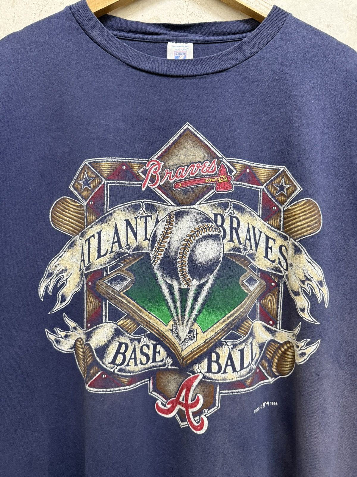 MLB Vintage 90s Atlanta Braves faded logo 7 t-shirt Size US XXL / EU 58 / 5 - 2 Thumbnail