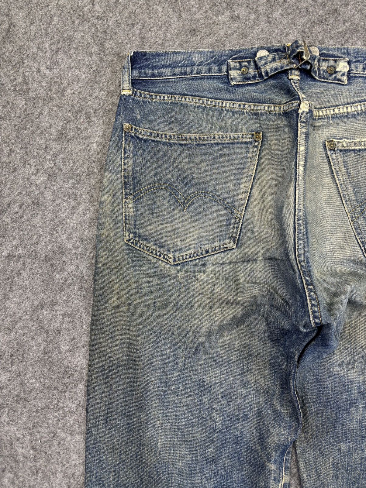Levi's Vintage Clothing 💥Super Thrashed💥LVC 1920 Model Thrashed Distrssed Denim F993 Size US 33 - 12 Thumbnail