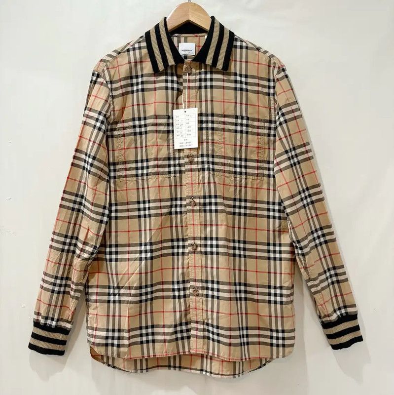 Burberry Burberry Men’s Long Sleeve Khaki Shirt Size US S / EU 44-46 / 1 - 1 Thumbnail