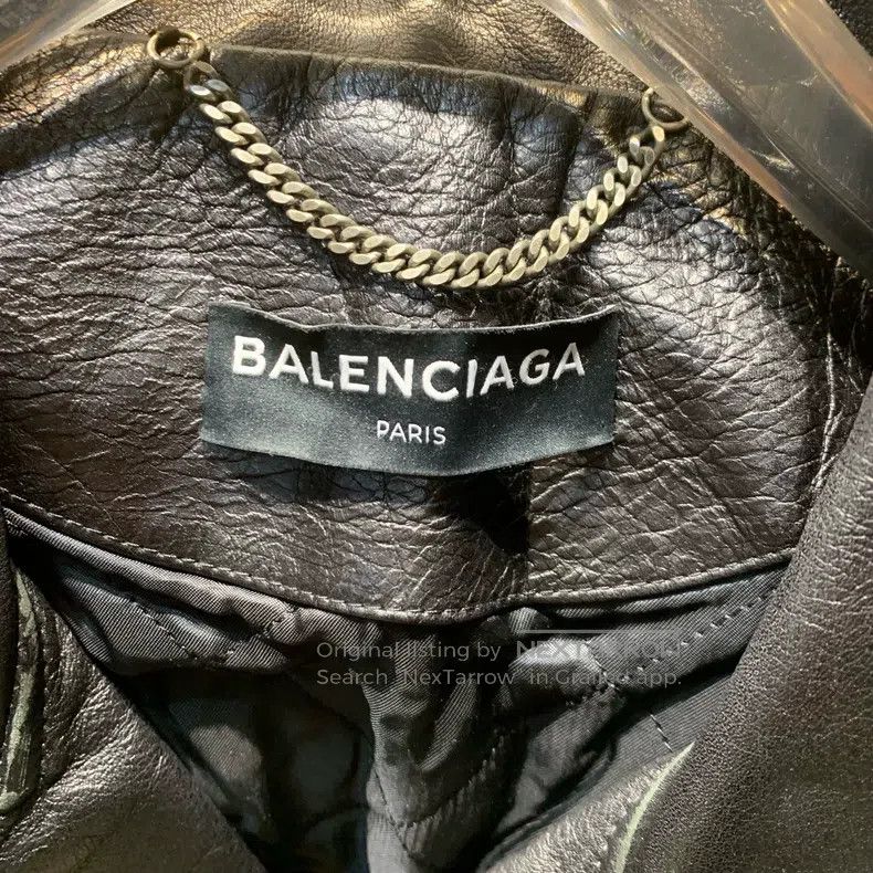 Balenciaga Balenciaga Lapelled Leather Jacket Size US S / EU 44-46 / 1 - 2 Thumbnail
