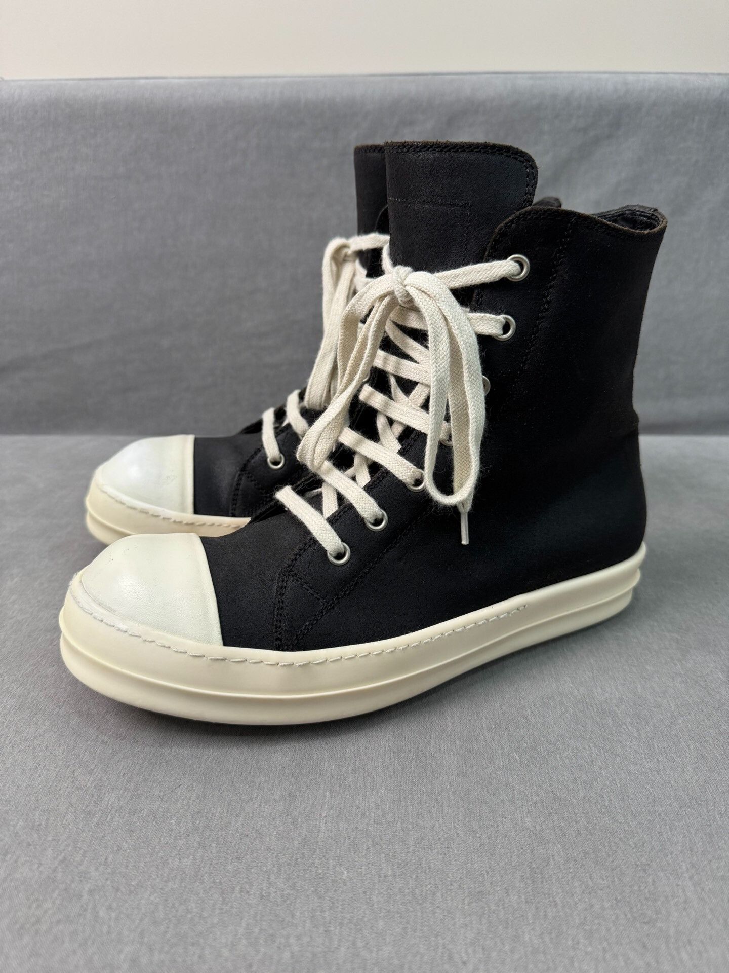 Rick Owens Rick Owens High-Top Leather Sneakers Size US 7 / EU 40 - 1 Thumbnail