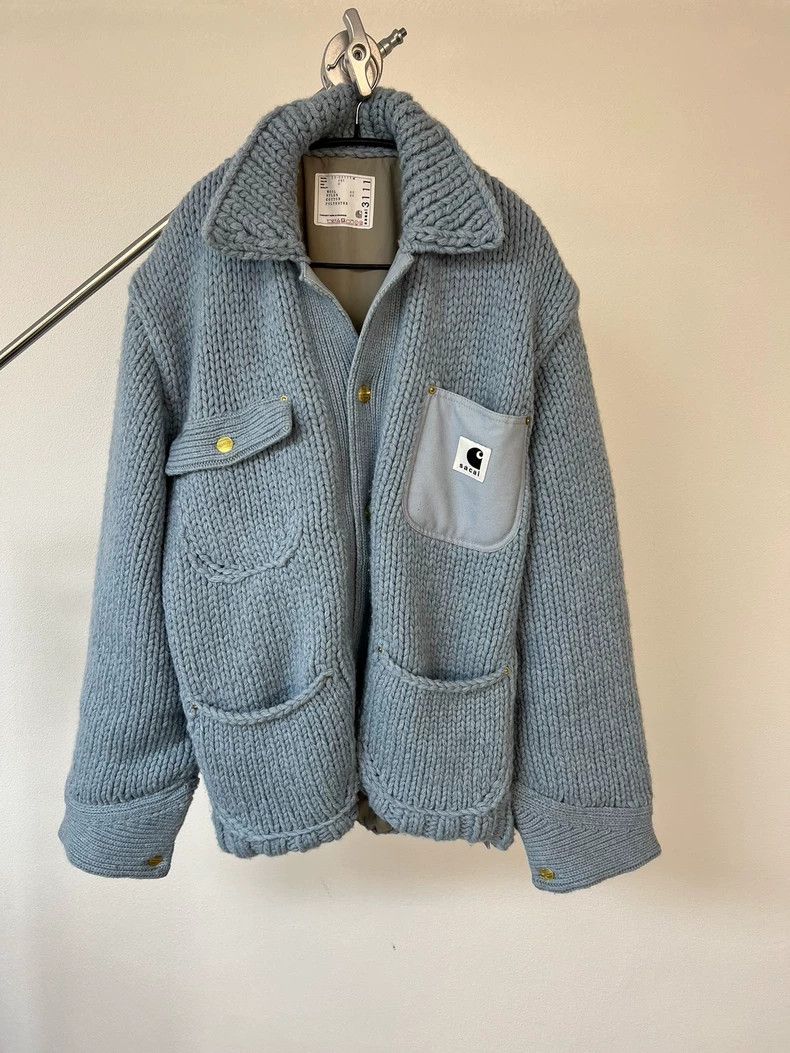 Sacai Sacai x Carhartt WIP Knit Jacket - dmc Size US L / EU 52-54 / 3 - 1 Thumbnail