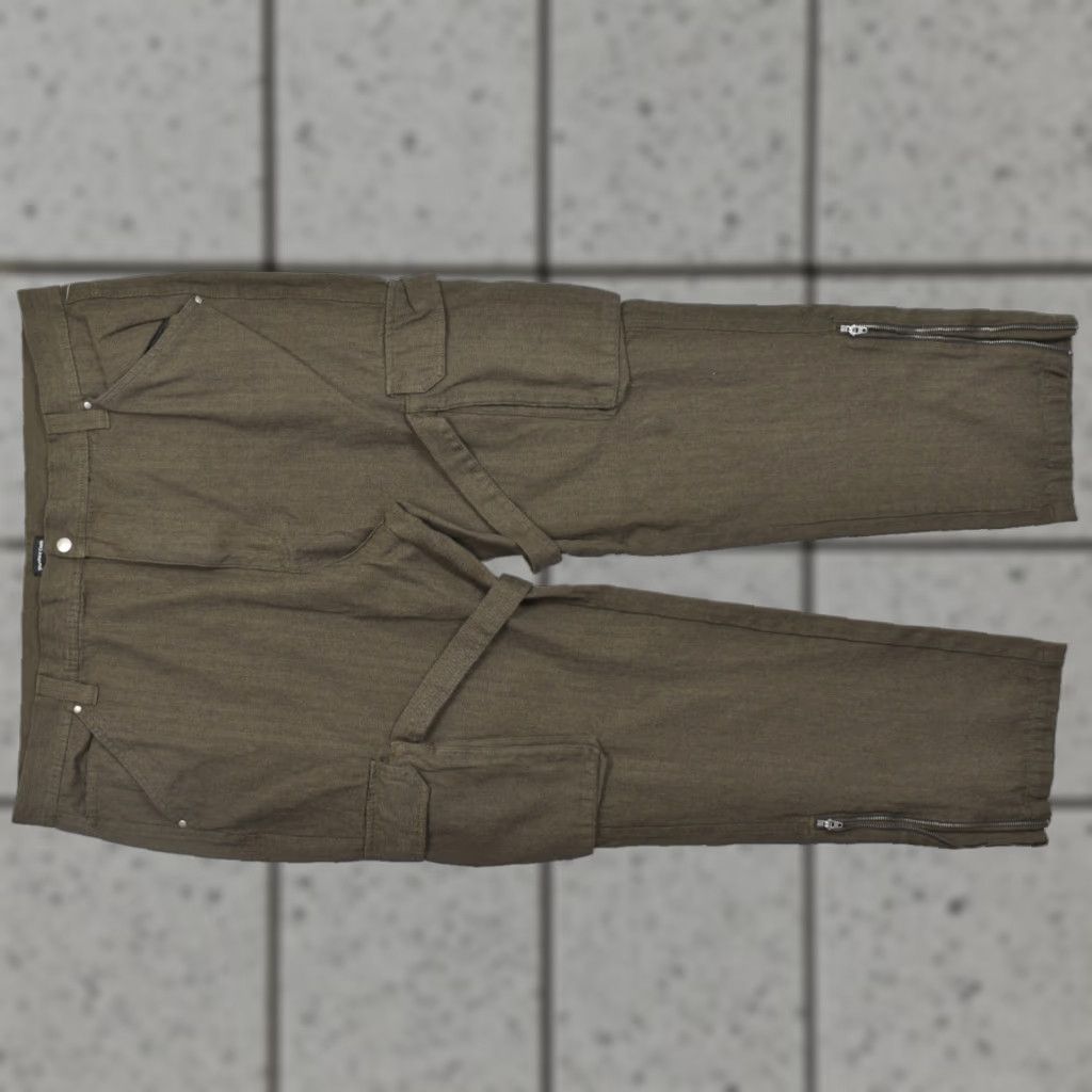 Zippo VINTAGE? No — Standard Cloth Cargo Pants Men 2XL Brown Cotton Herringbone Flat Front Pocket Cargo Pants Regular Inseam 29 in–New With Tags Size US 39 - 1 Thumbnail