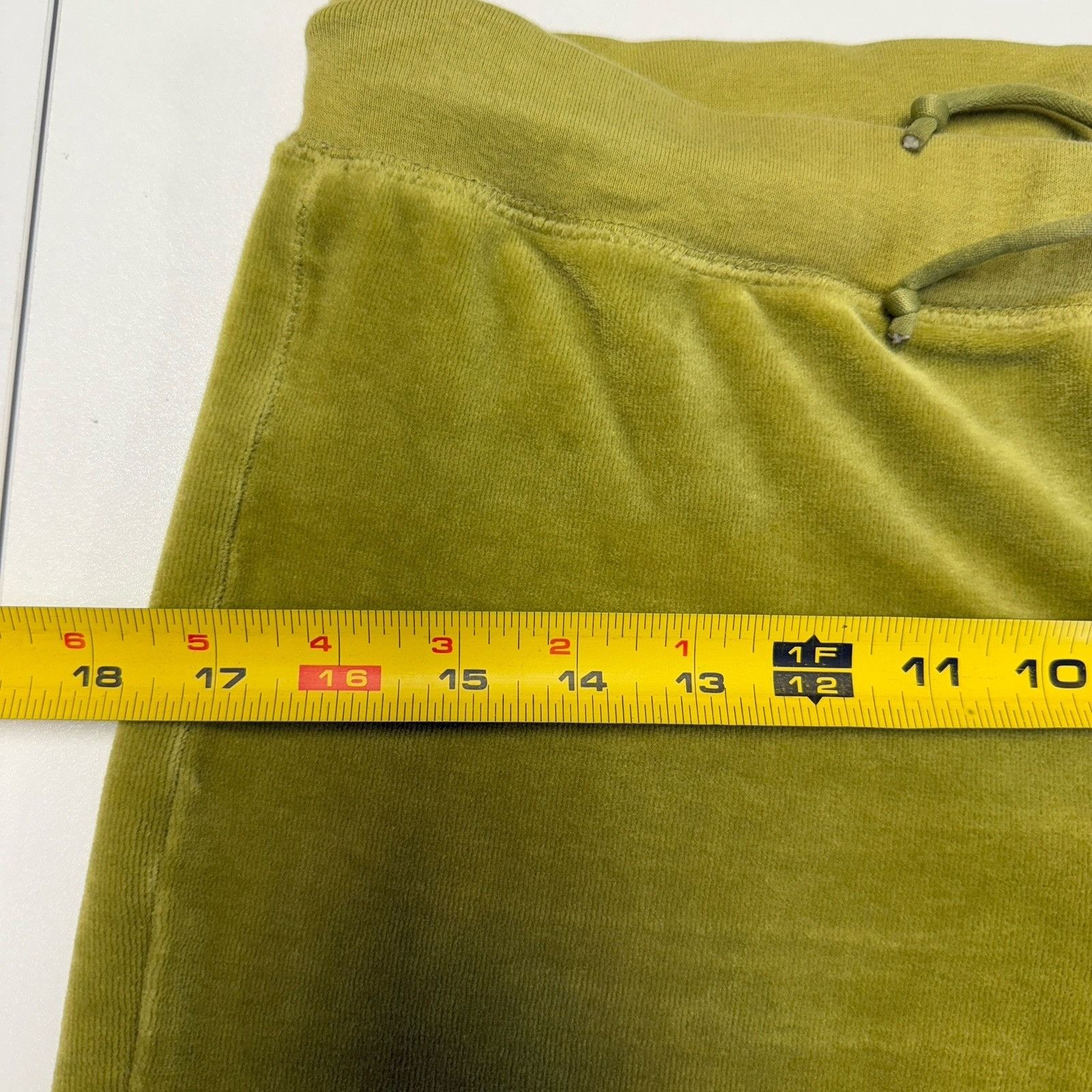 Bcbgmaxazria Vintage BCBG Pants Womens Size PL Olive Yellow Velour Embroi Size 31" - 14 Thumbnail