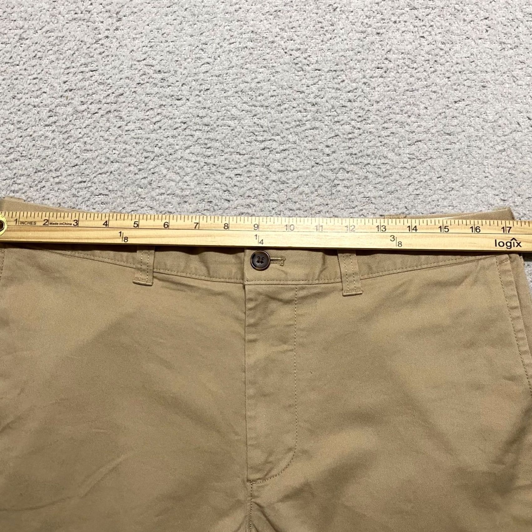 J.Crew J.CREW Mens Shorts Solid Beige Chino Flat Front Inseam 9" Casual Outdoor Size US 33 - 7 Thumbnail