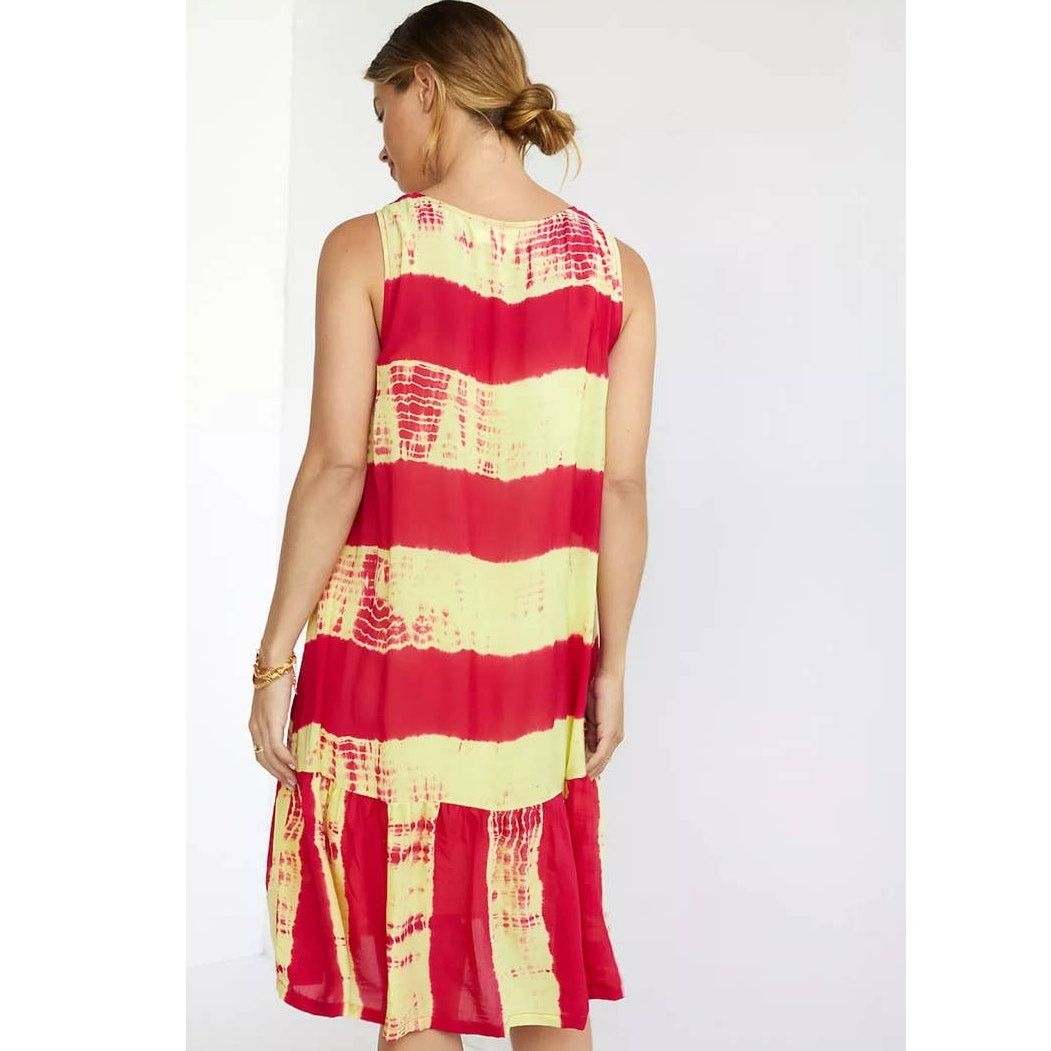 New NORBLACK NORWHITE Flounced Tie-Dye Tunic Dress X-Small
