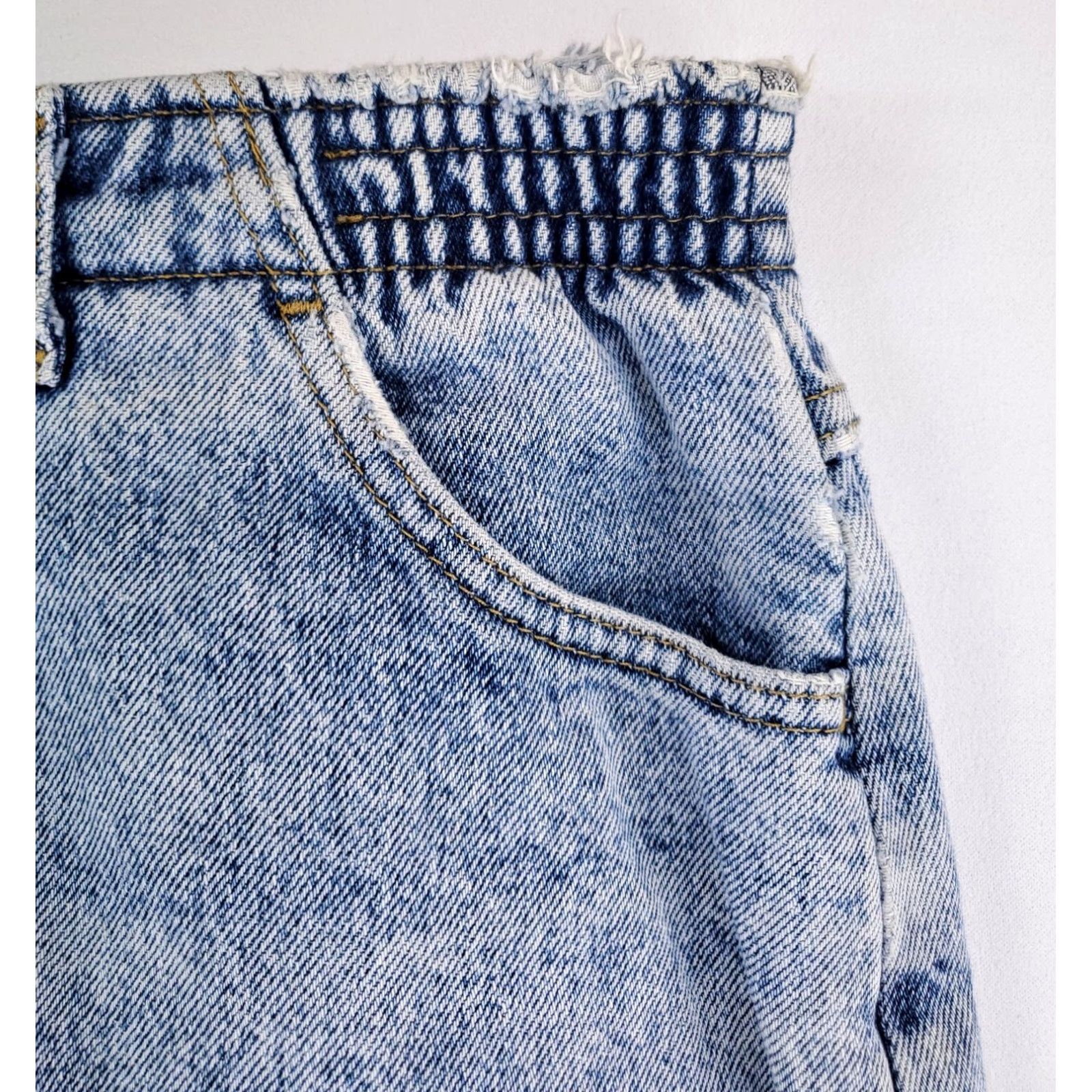 Lee VINTAGE Lee Jeans Womens 18 L 90s Acid Wash Bareback Elastic Waist 35 x 31.5 Wide-Leg Blue Mens Womens Girls Size 24" / US 00 / IT 34 - 2 Thumbnail