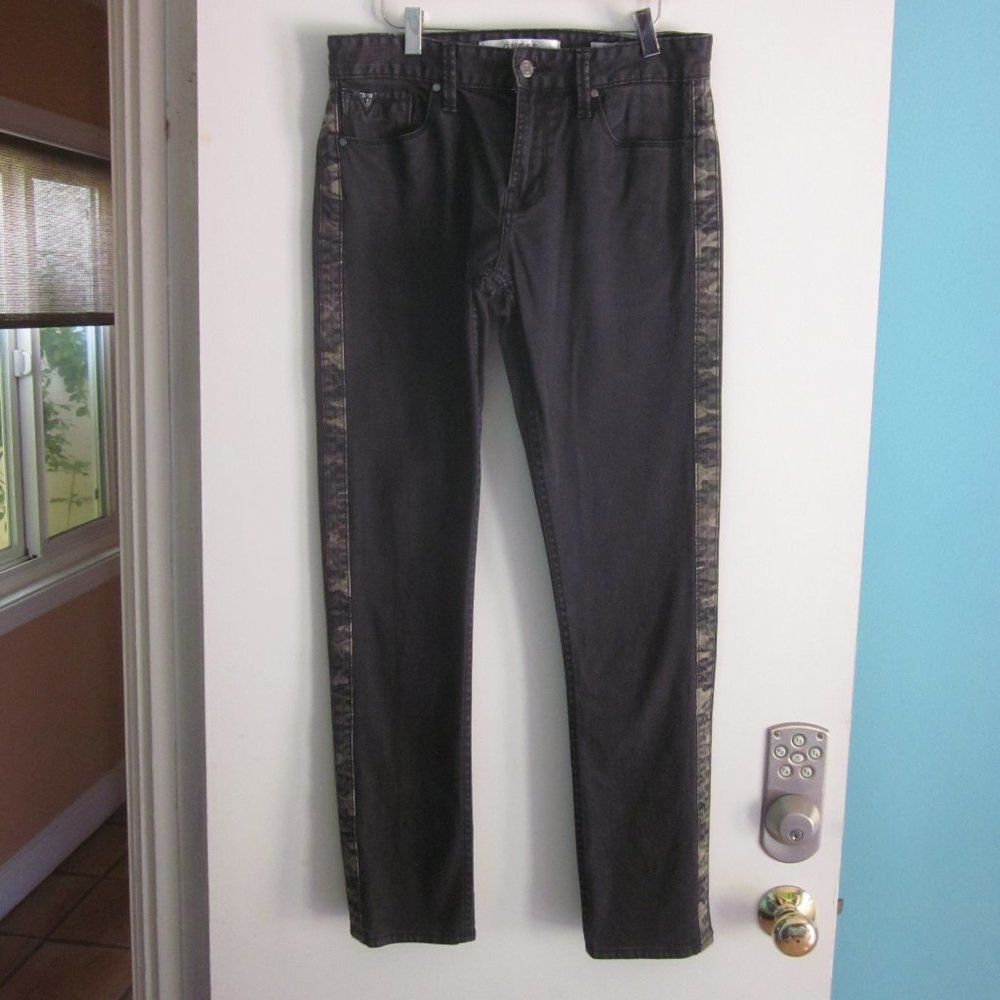 Guess GUESS Jeans Camo Trim Size 32 Slim Black Denim Size 24" / US 00 / IT 34 - 3 Thumbnail