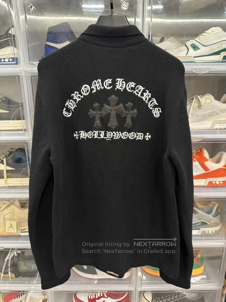 Chrome Hearts CHROME HEARTS Size M Three-cross suede cashmere cardigan Size US M / EU 48-50 / 2 - 2 Thumbnail