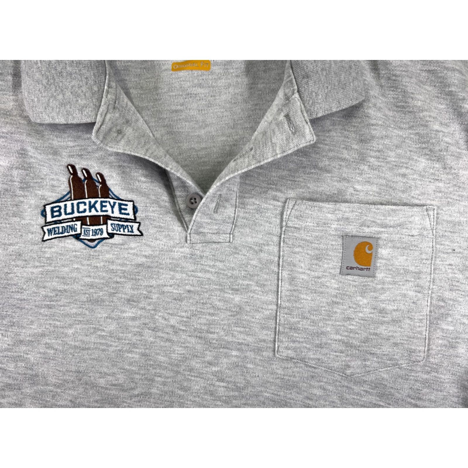 Carhartt VINTAGE Carhartt Polo Shirt Mens M Gray Short Sleeve Pocket Polyester Blend Welder Size US M / EU 48-50 / 2 - 6 Thumbnail