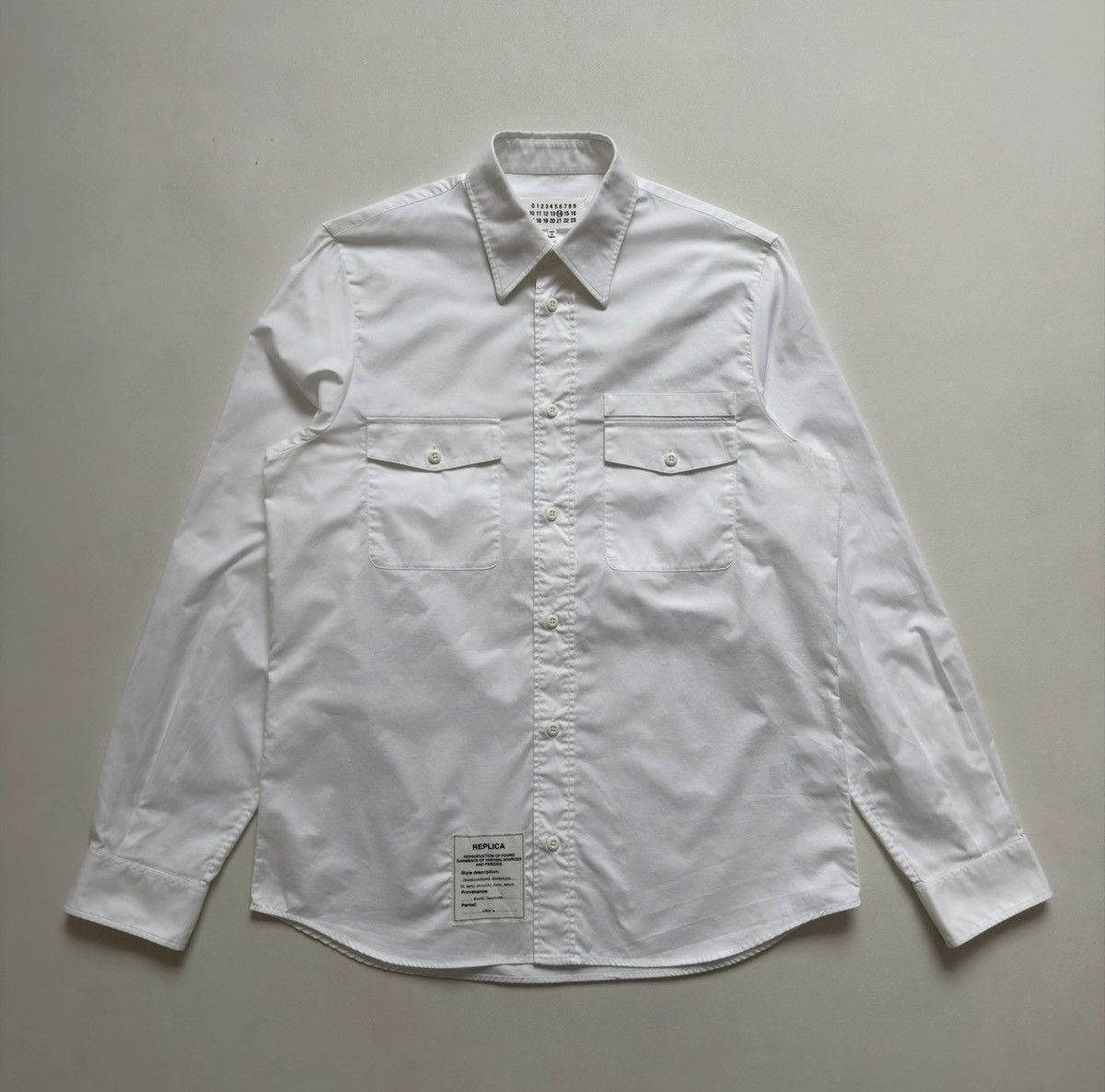 Maison Margiela S/S 17 White Cotton ‘Officer’ Shirt Size US L / EU 52-54 / 3 - 2 Thumbnail
