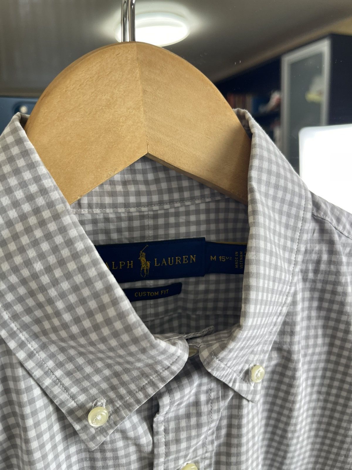 Polo Ralph Lauren Polo Ralph Lauren Gingham Oxford Shirt Custom Fit Grey Pony Size US M / EU 48-50 / 2 - 2 Thumbnail