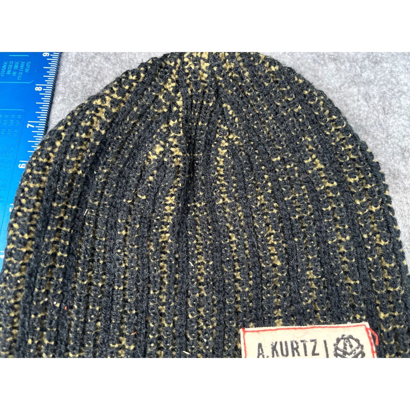 Vintage Kurtz Beanie Toque Adult One Size Black Beige Knit 100% Acrylic Ski Winter Size ONE SIZE - 3 Thumbnail