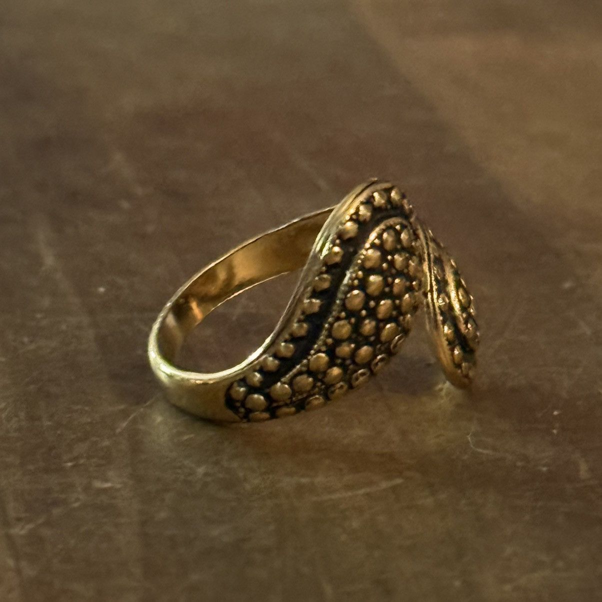 Vintage Vintage golden teardrop wrap ring Size ONE SIZE - 6 Thumbnail