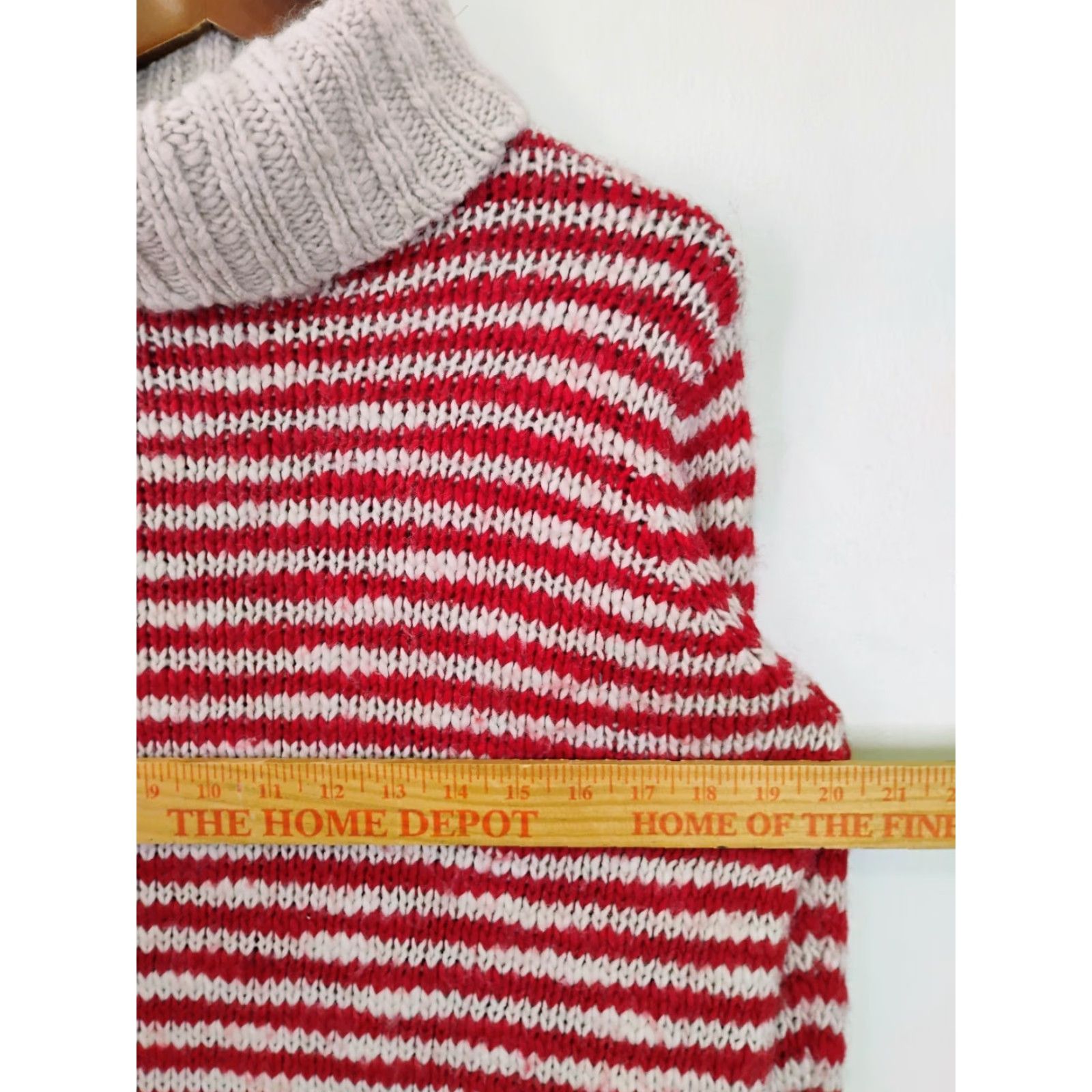 Lands' End VINTAGE Lands' End Wool Blend Turtle Neck Striped Knit Sweater Womens Medium Size M / US 6-8 / IT 42-44 - 6 Thumbnail