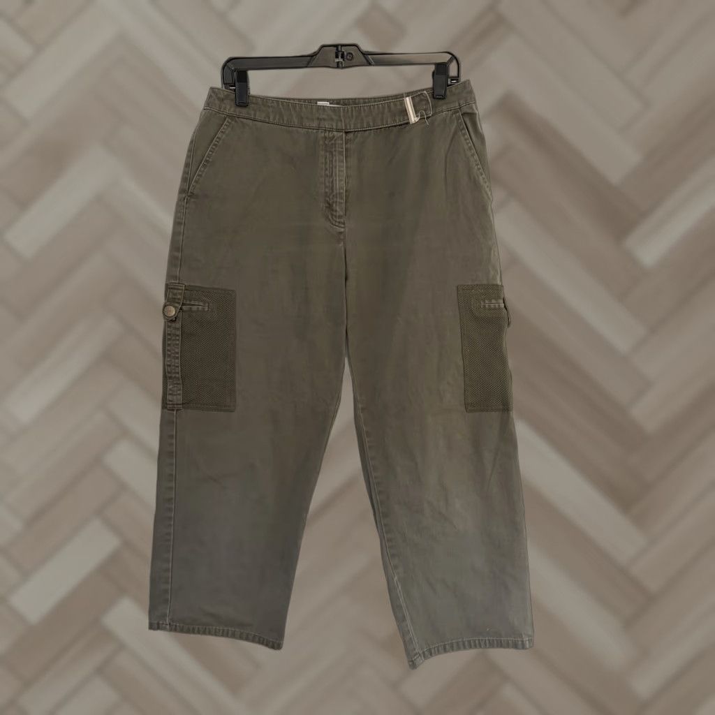 Vintage VINTAGE IZOD Women’s Size 10 Green Pants Side Pockets 1990s Cotton Regular Womens Size 32" / US 10 / IT 46 - 1 Thumbnail