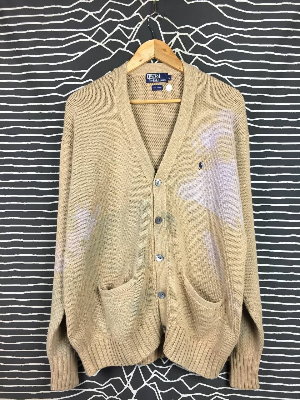 Polo Ralph Lauren Polo Ralph Lauren Vintage Distressed Knit Cardigan Sweater Size US L / EU 52-54 / 3 - 1 Thumbnail