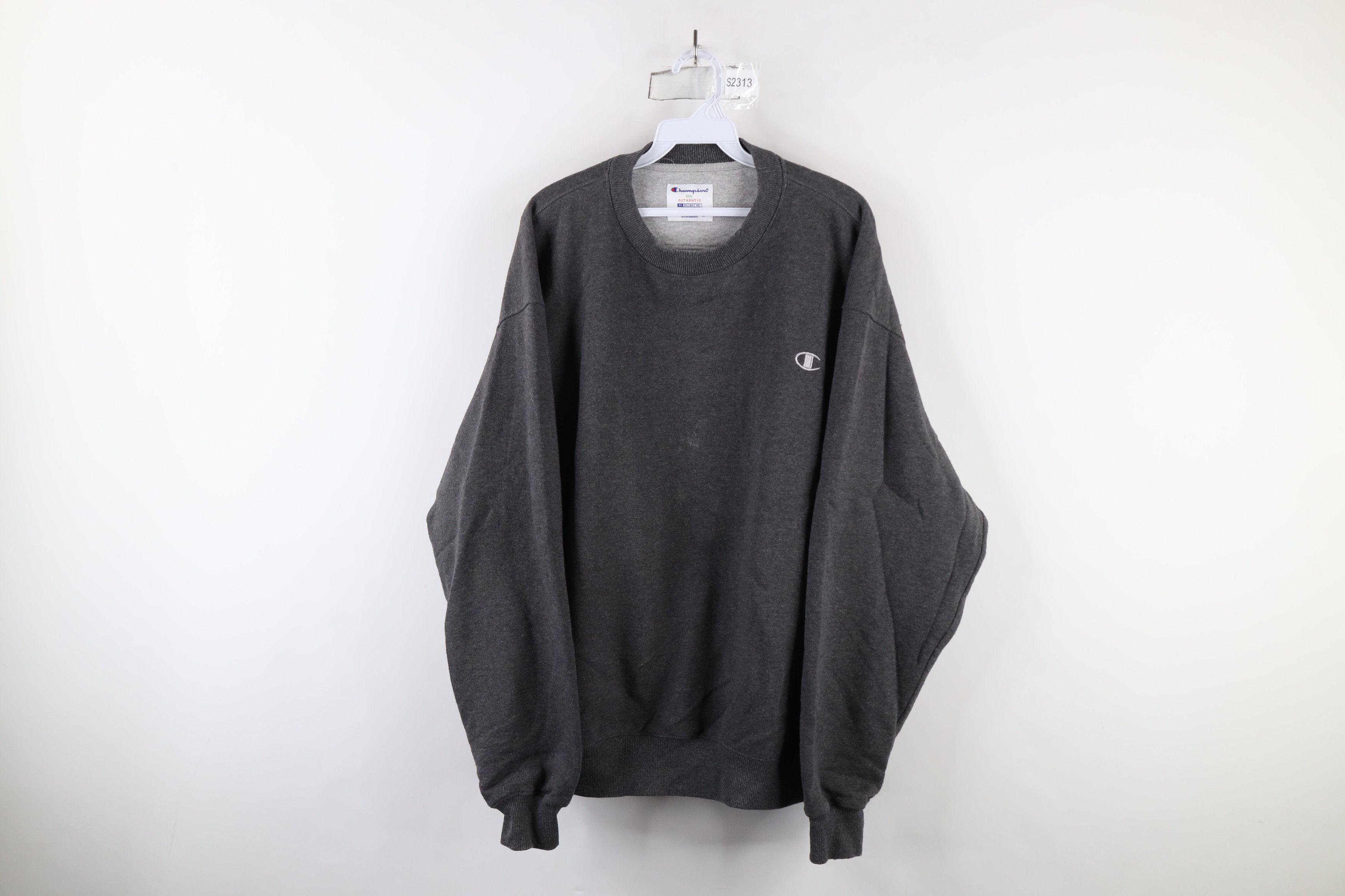 Champion × Vintage Vintage Champion Classic Logo Crewneck Sweatshirt Gray Size US XL / EU 56 / 4 - 1 Thumbnail
