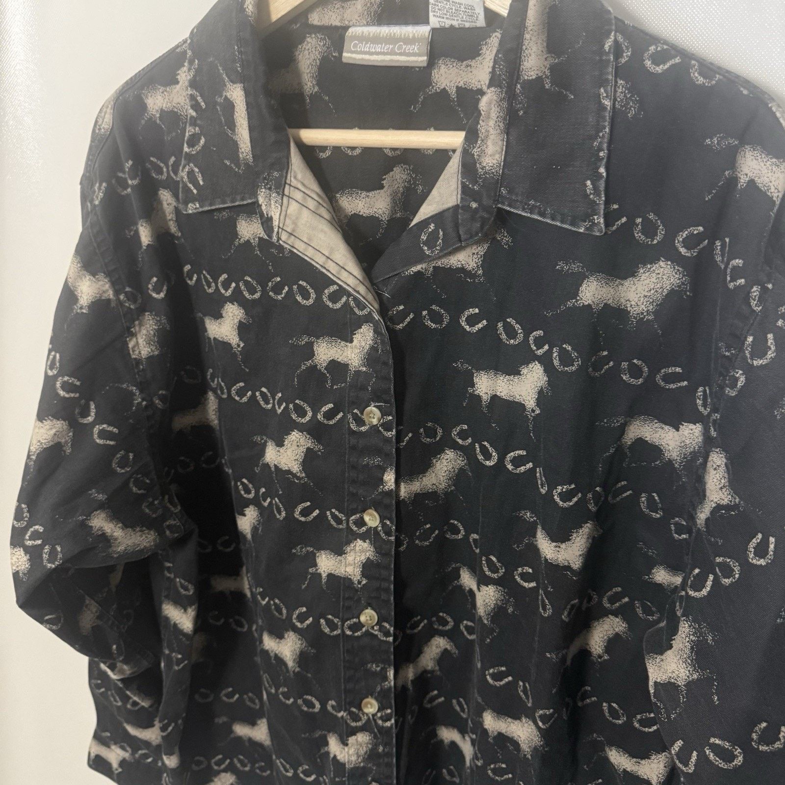 Coldwater Creek Vtg Coldwater Creek Horse Shirt Equestrian Western Cowgirl Size XL / US 12-14 / IT 48-50 - 4 Thumbnail
