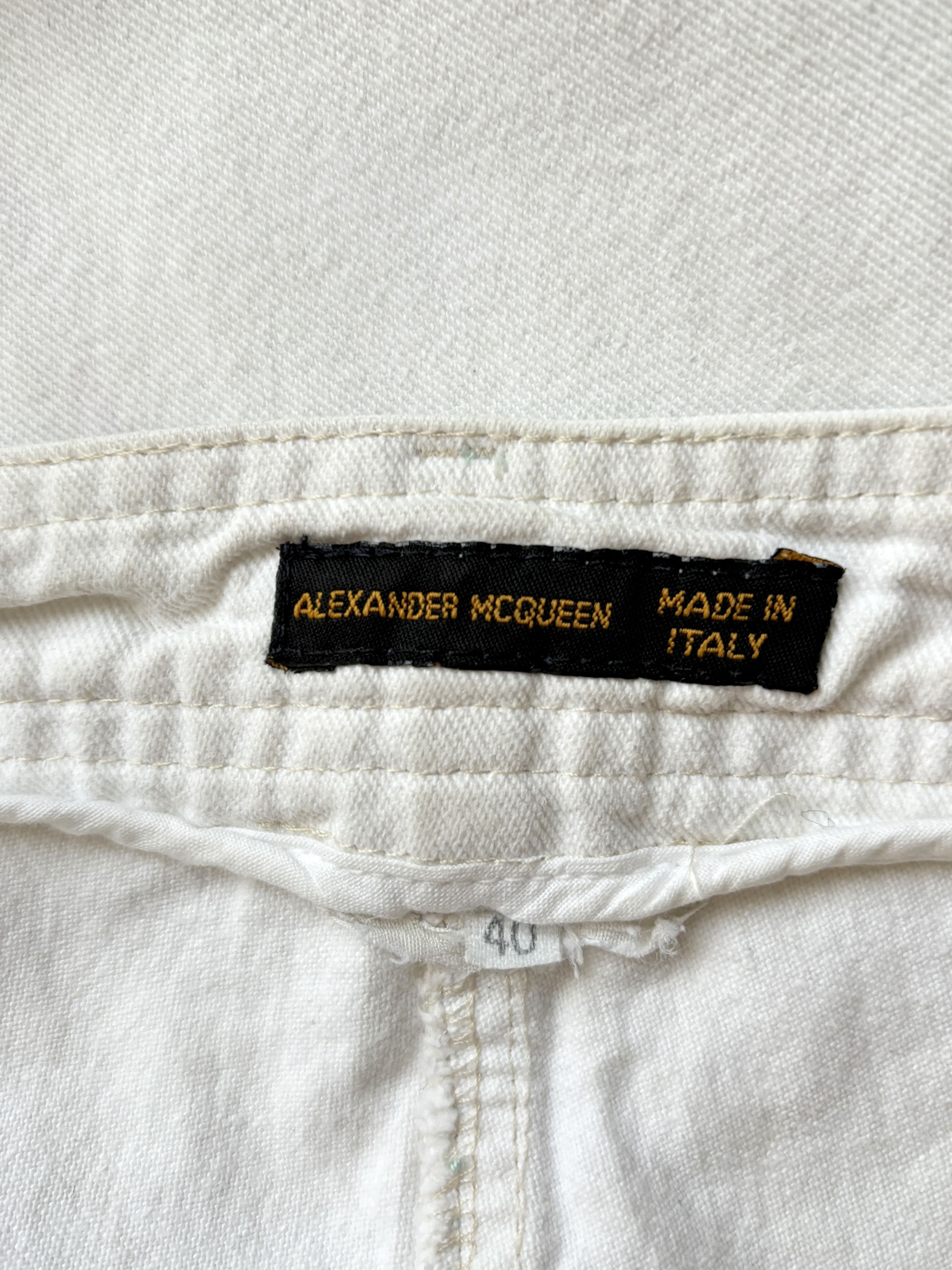Alexander McQueen ⚡️QUICK SALE⚡️1998 Alexander McQueen White Denim Jeans Size 30" / US 8 / IT 44 - 3 Thumbnail