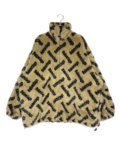 Balenciaga All Over Logo Furry Faux Fur Jacket in beige Size US M / EU 48-50 / 2 - 1 Thumbnail