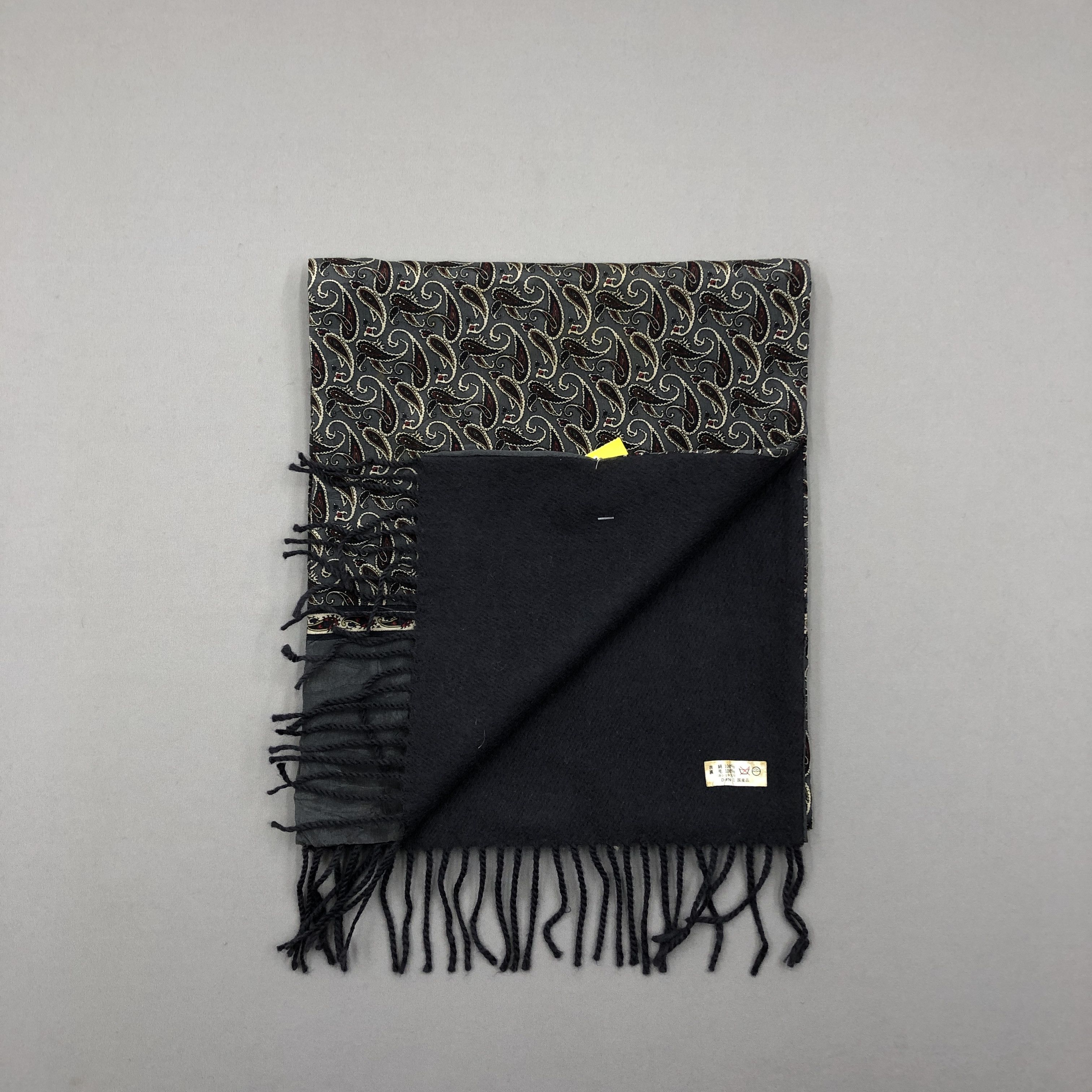 Vintage Vintage Marelli Scarf Muffler Paisley SILK Wool Scarves Size ONE SIZE - 3 Thumbnail