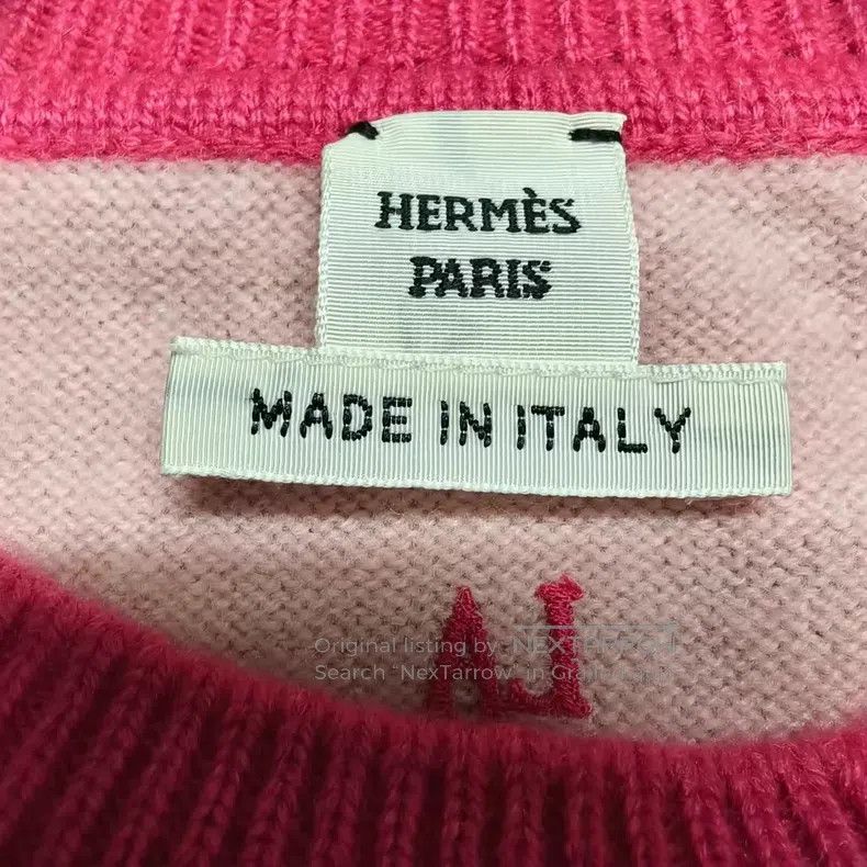 Hermes Hermes Pink Chain Pattern Wool Knit Top Size XS / US 0-2 / IT 36-38 - 4 Thumbnail