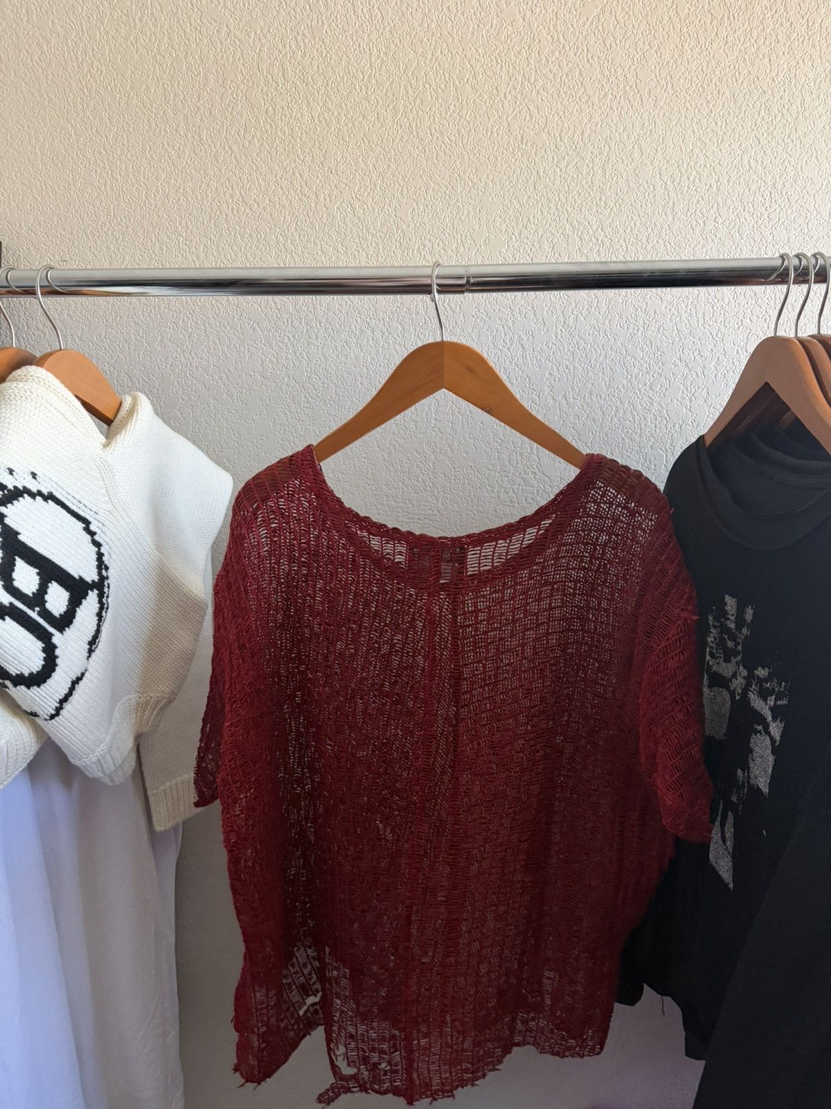 Enfants Riches Deprimes ERD Red Leather Mesh Woven Tee Size US L / EU 52-54 / 3 - 5 Thumbnail