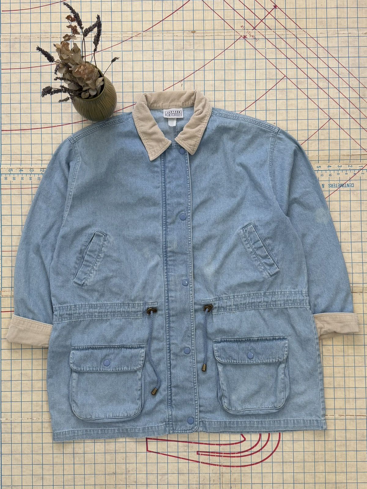 Jantzen × Vintage Vintage Jantzen Denim Chore Coat Barn Jacket Faded Denim Blu Size XL / US 12-14 / IT 48-50 - 1 Thumbnail
