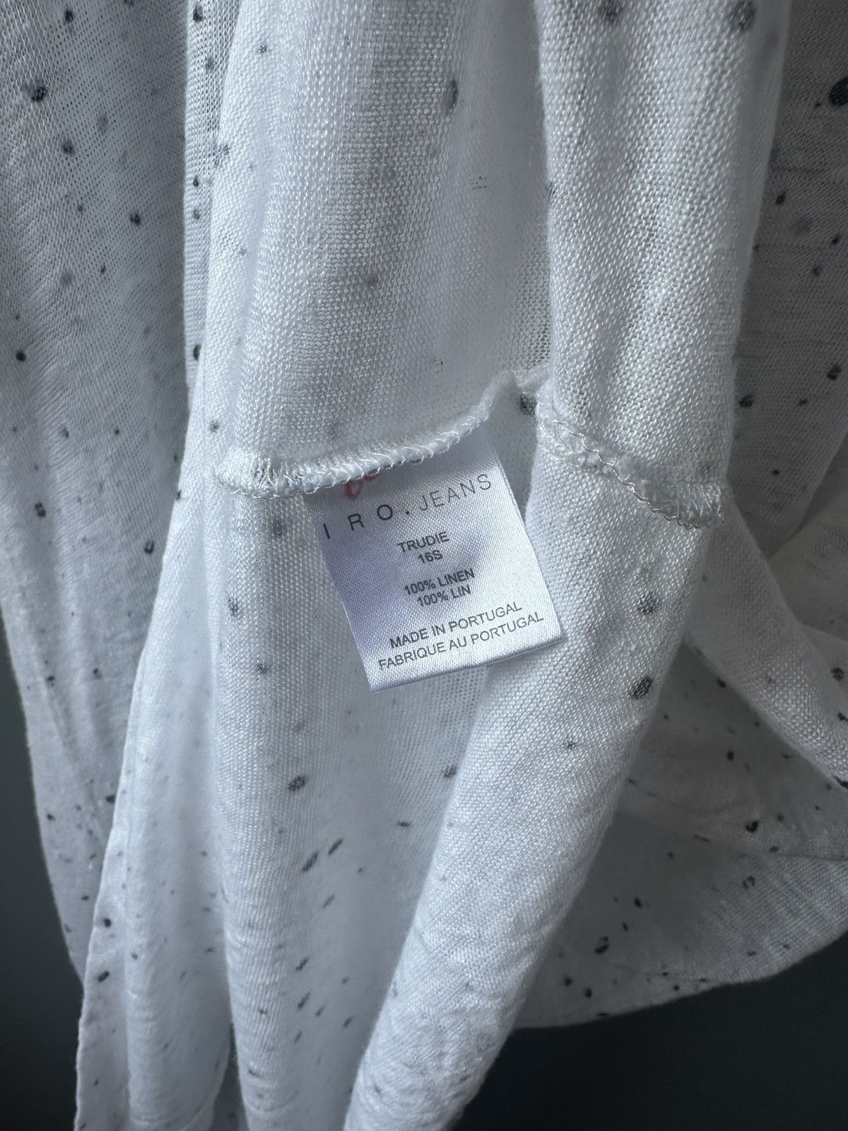 Iro IRO Paris White Linen T-Shirt Size L Size US L / EU 52-54 / 3 - 4 Thumbnail