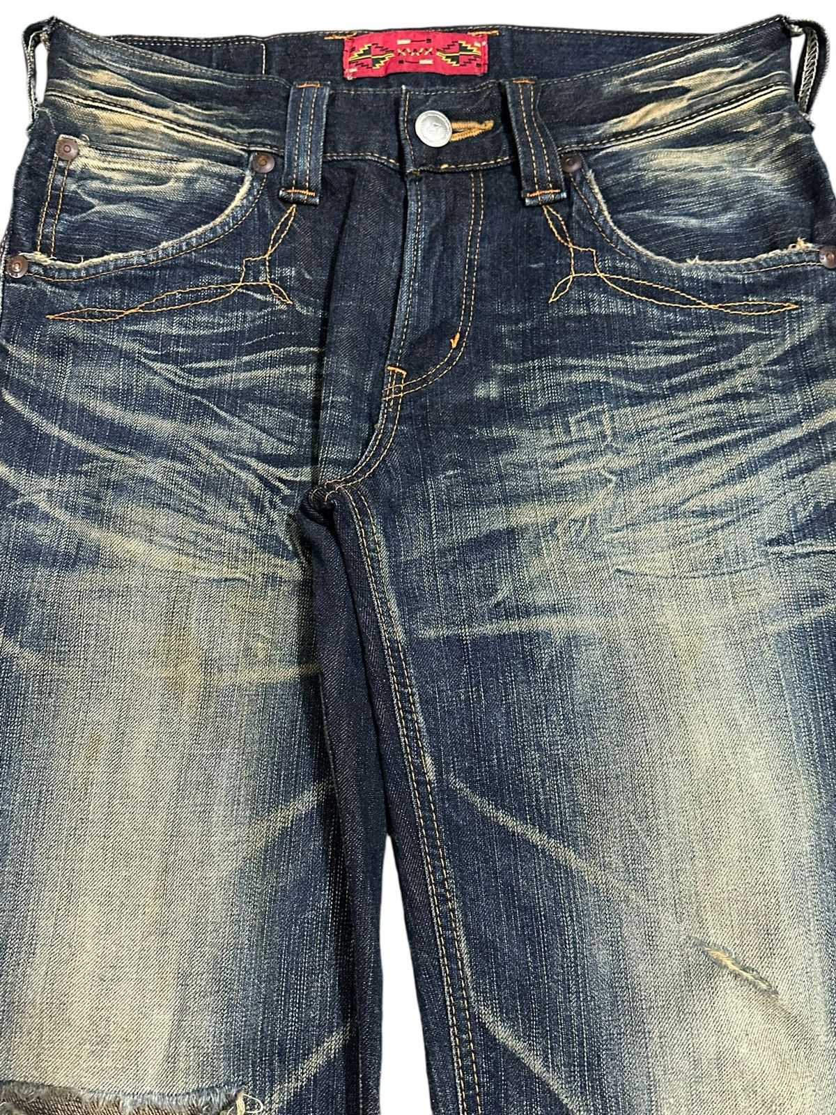 Edwin Vintage Edwin Blue Trip Blue Wash Distressed Loose Jeans Size US 31 - 4 Thumbnail