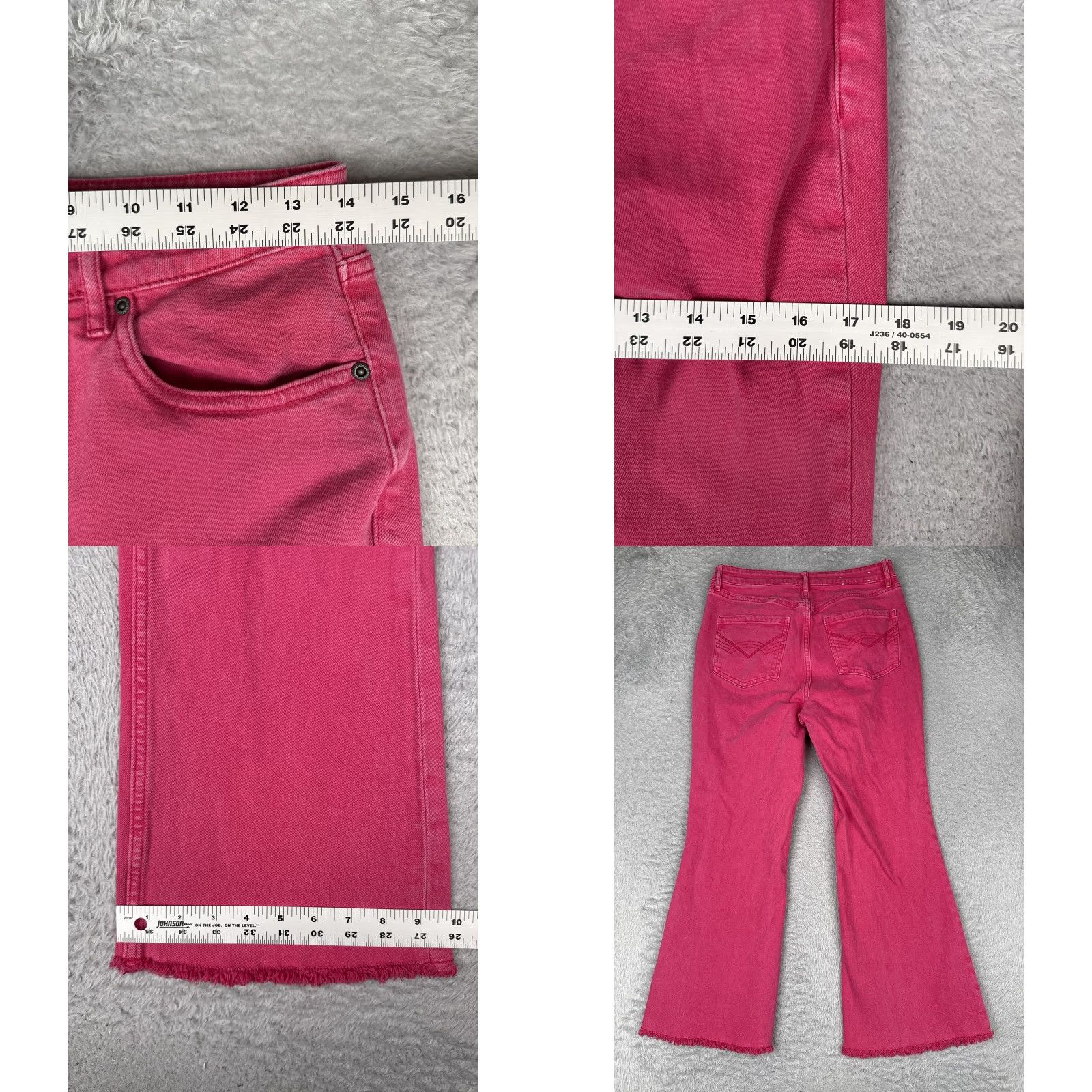 Vintage Idyllwind Jeans Womens 10W Plus Pink High Rise Bootcut Fringe Hem Stretch Denim Jeans Size 32" / US 10 / IT 46 - 9 Thumbnail