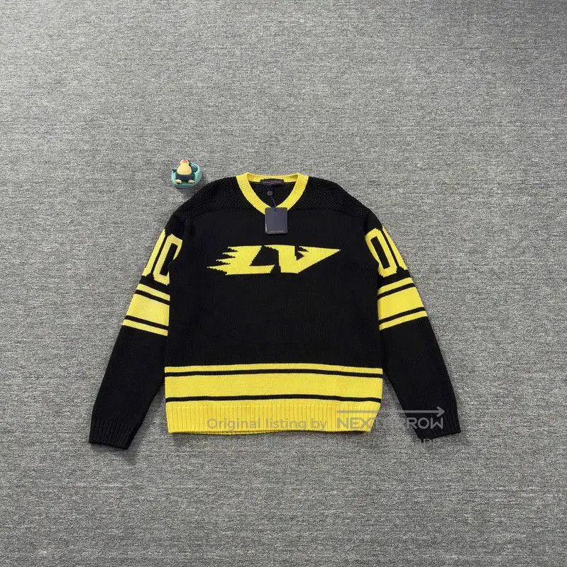 Louis Vuitton Louis Vuitton Black Knit Sweater with Yellow Accents . Size US M / EU 48-50 / 2 - 1 Thumbnail