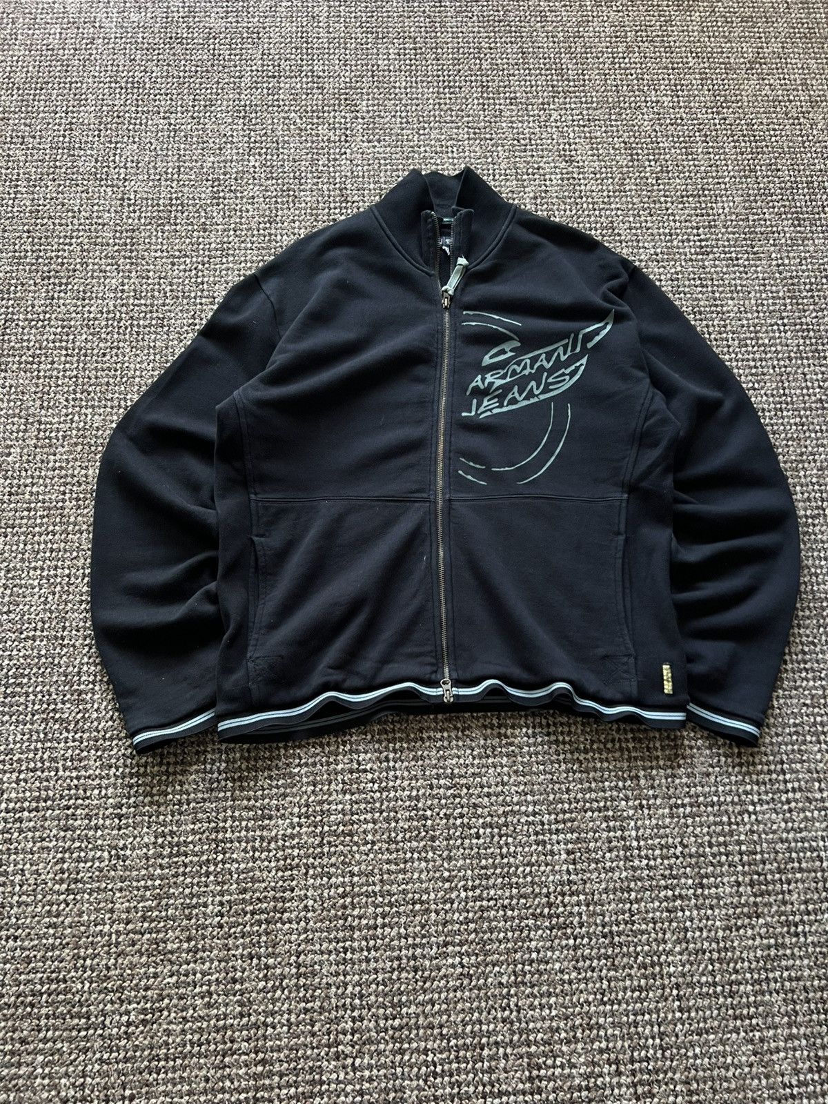 Armani Armani Jeans Zipper Jacket Vintage 00ʼs Y2K Size US XXL / EU 58 / 5 - 2 Thumbnail