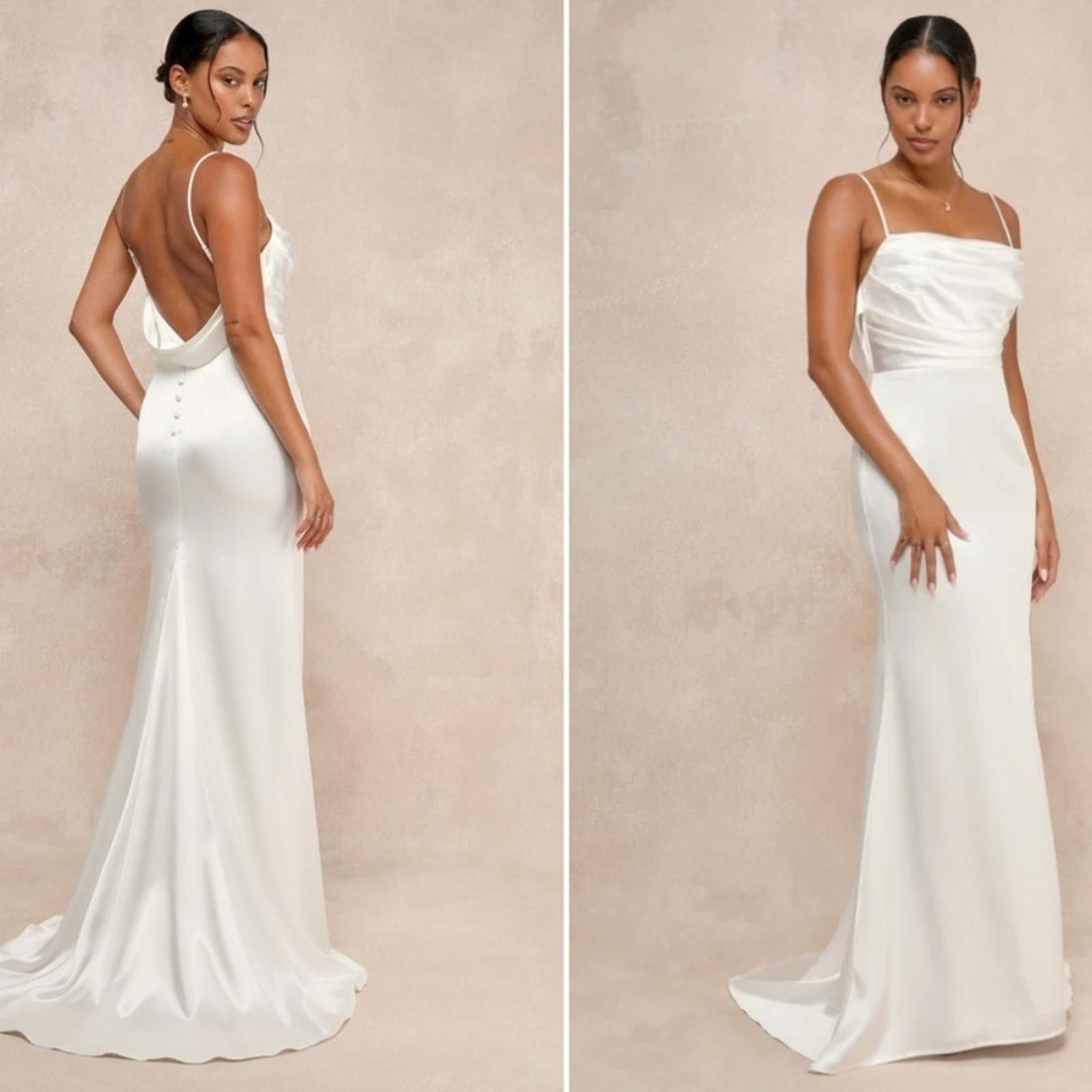 Lulus LULU's Bridal Sexy Elegant Sophisticated Chic Satin Gown Size XL / US 12-14 / IT 48-50 - 1 Thumbnail